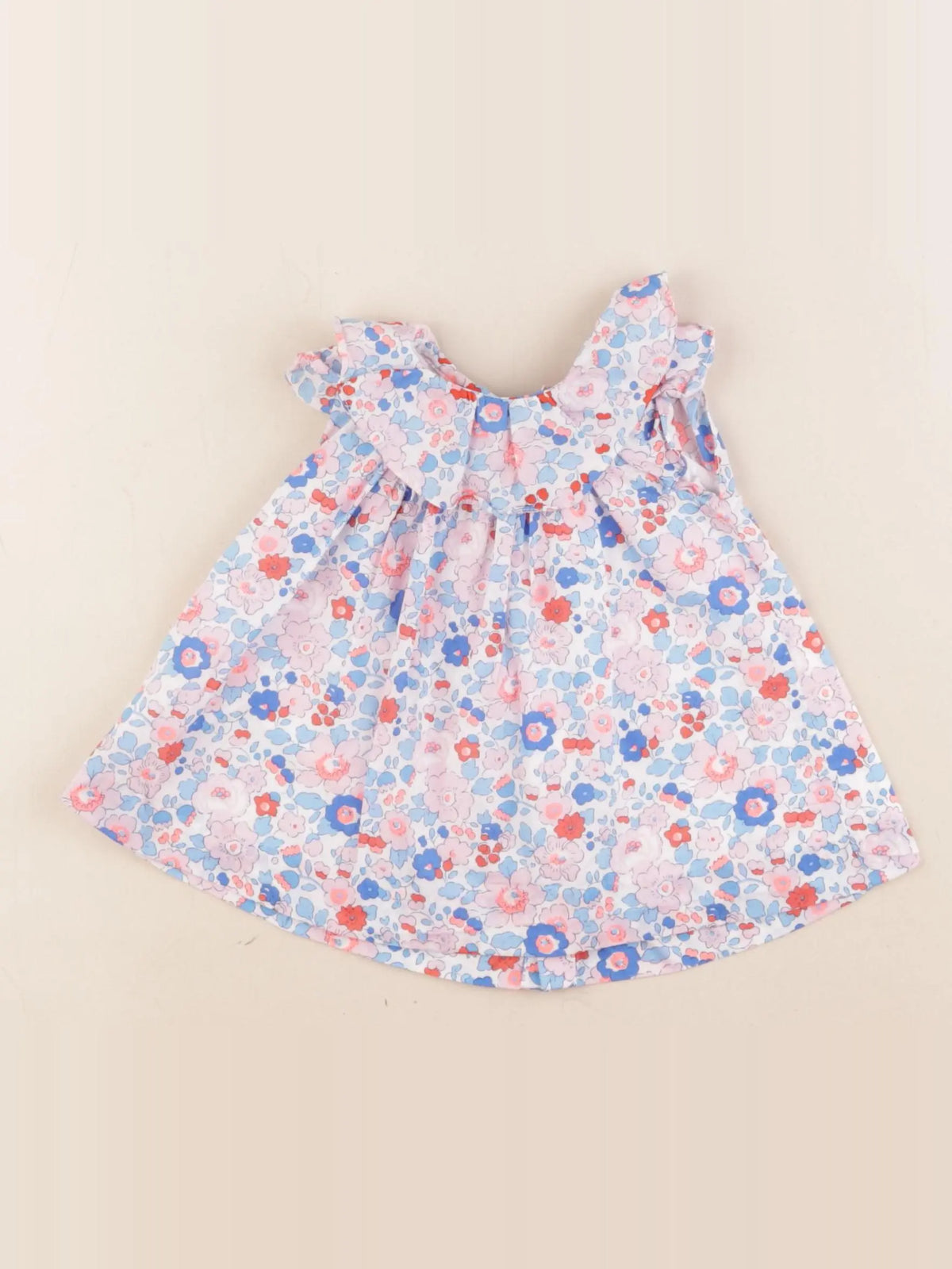 Jacadi - robe liberty bleu, rose - 1 mois
