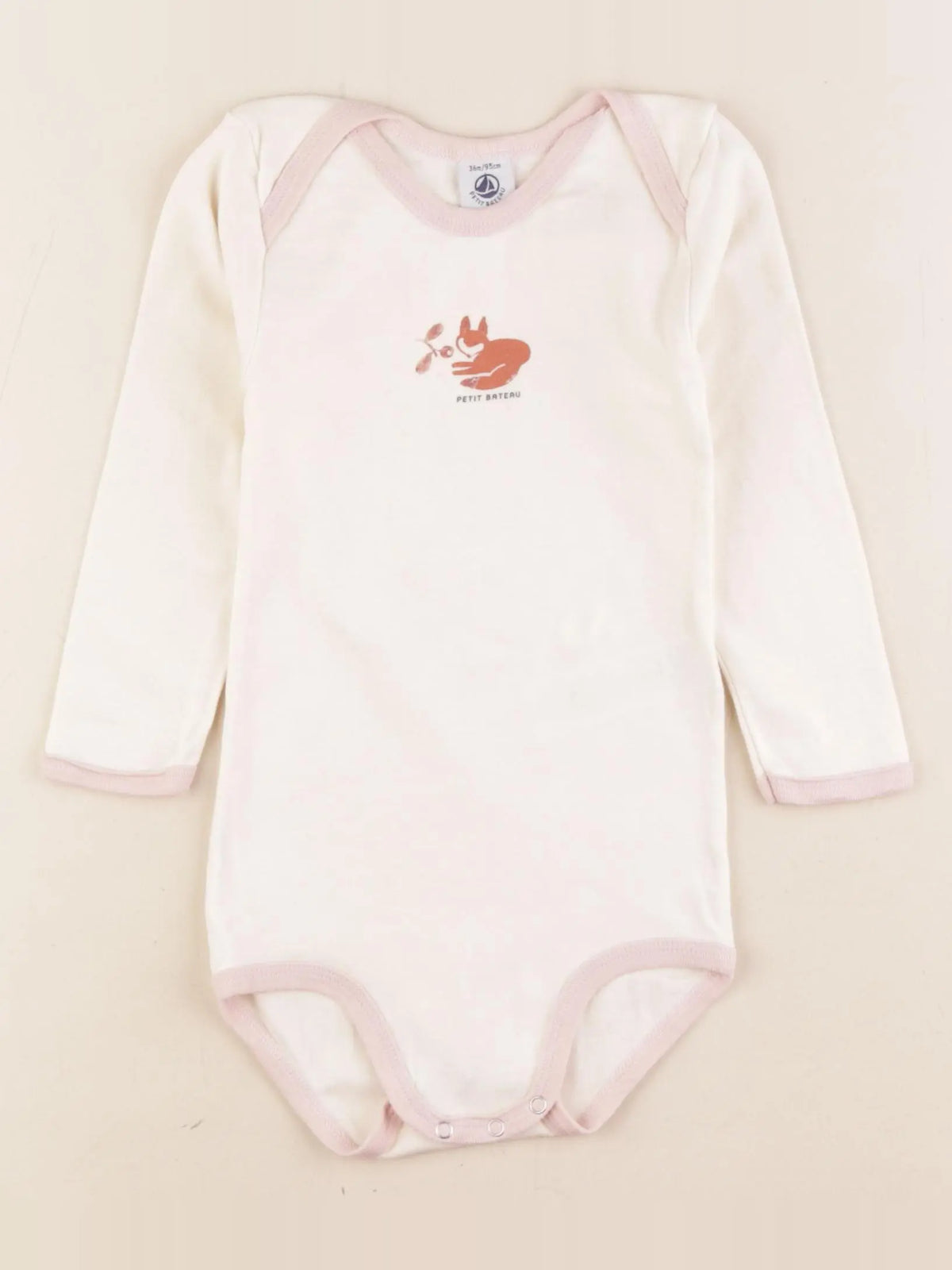Petit Bateau - body beige - 36 mois