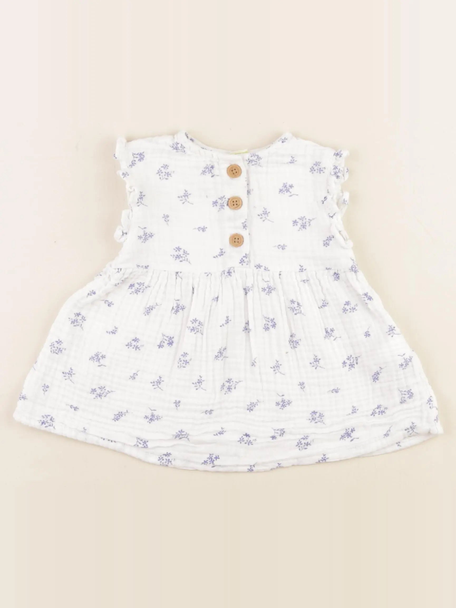 Tape à l'oeil - robe blanc, bleu - 6 mois