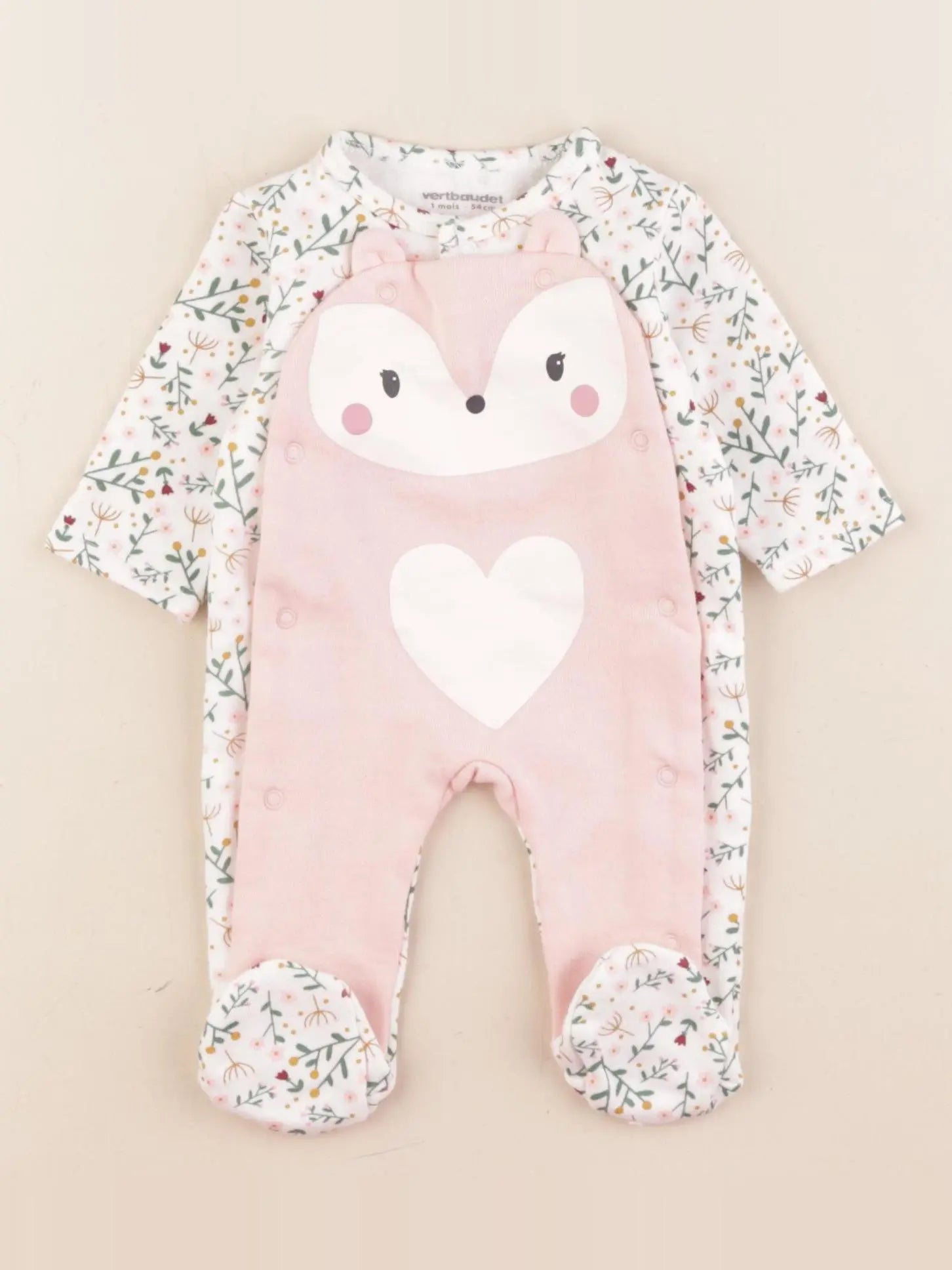Vertbaudet - pyjama coton multicolore - 1 mois