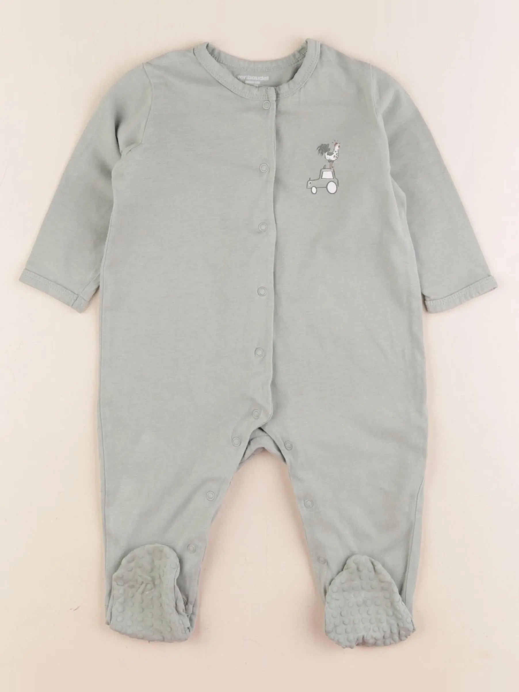 Vertbaudet - pyjama coton vert - 9 mois