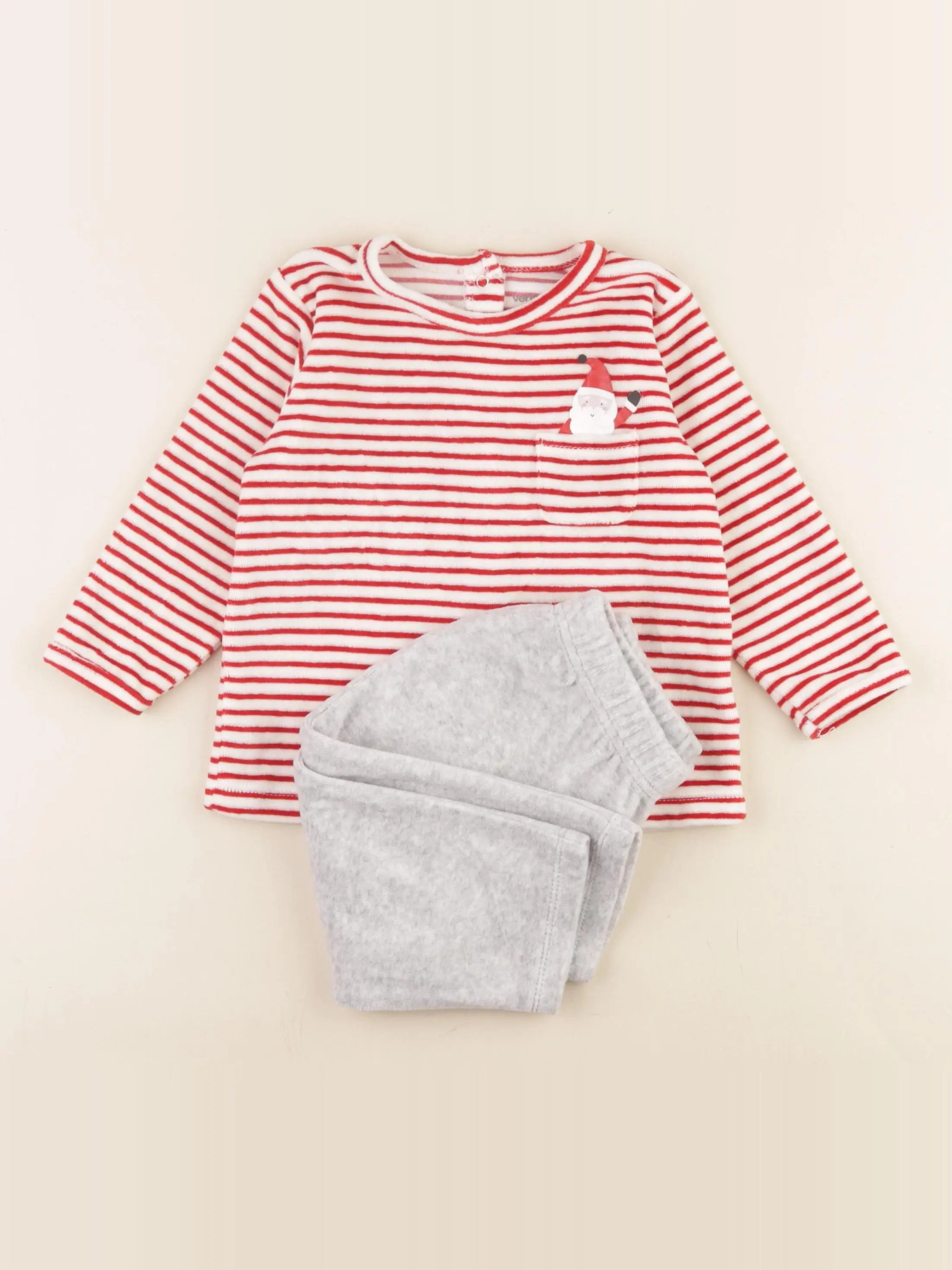 Vertbaudet - pyjama velours multicolore - 18 mois