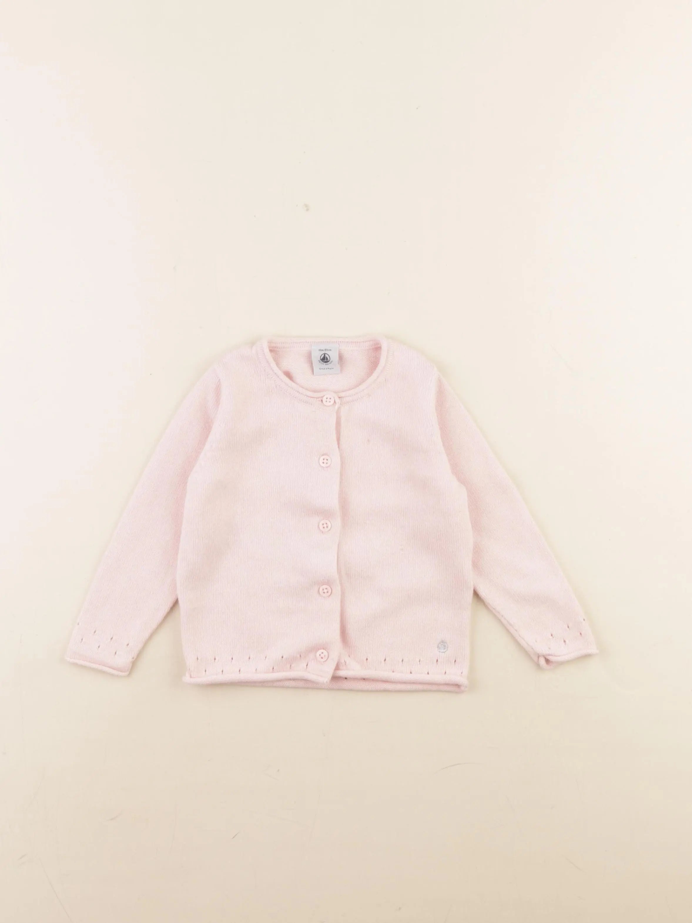 Petit Bateau - gilet rose - 18 mois