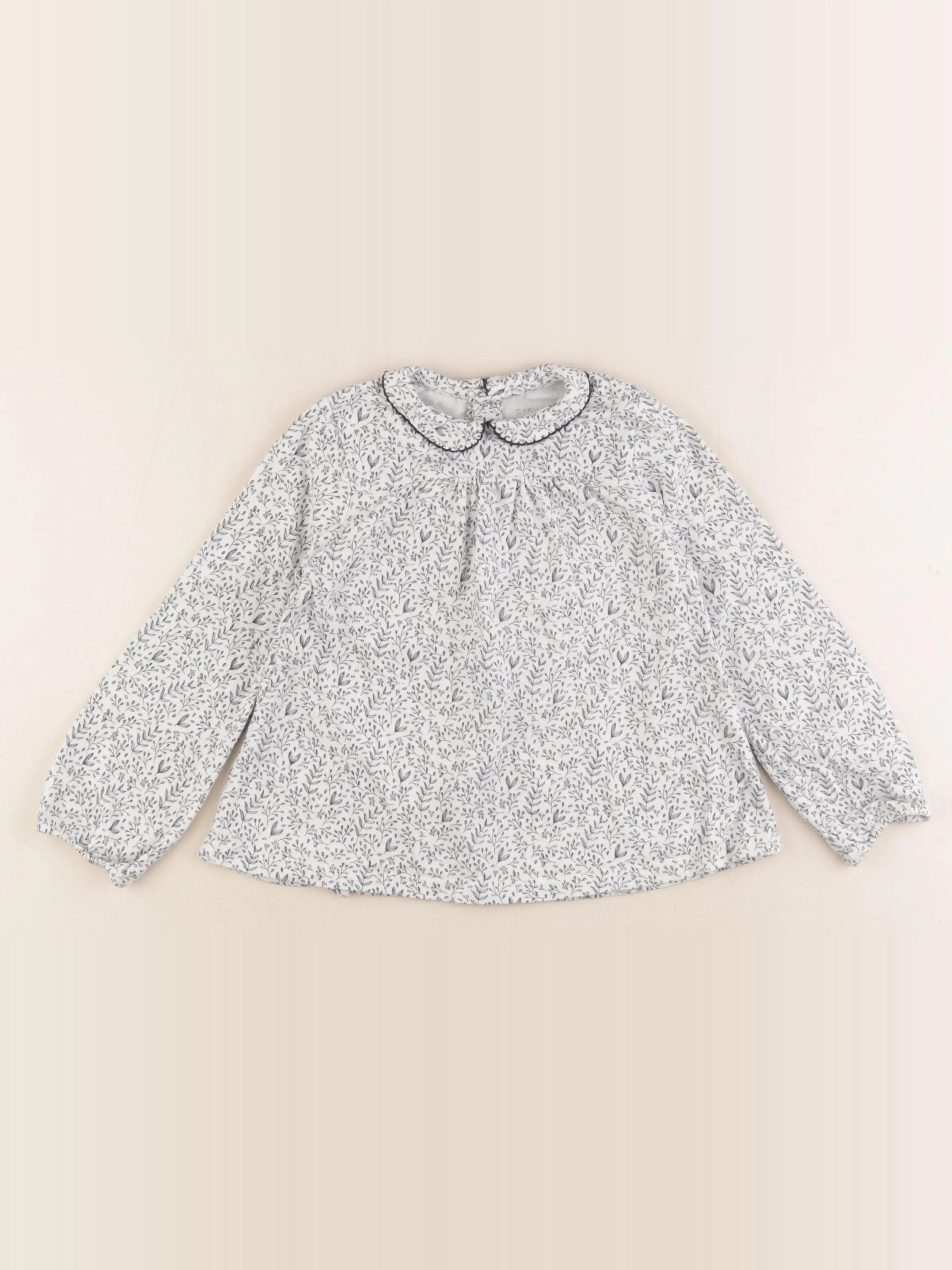 Cyrillus - tee-shirt blanc, bleu - 36 mois
