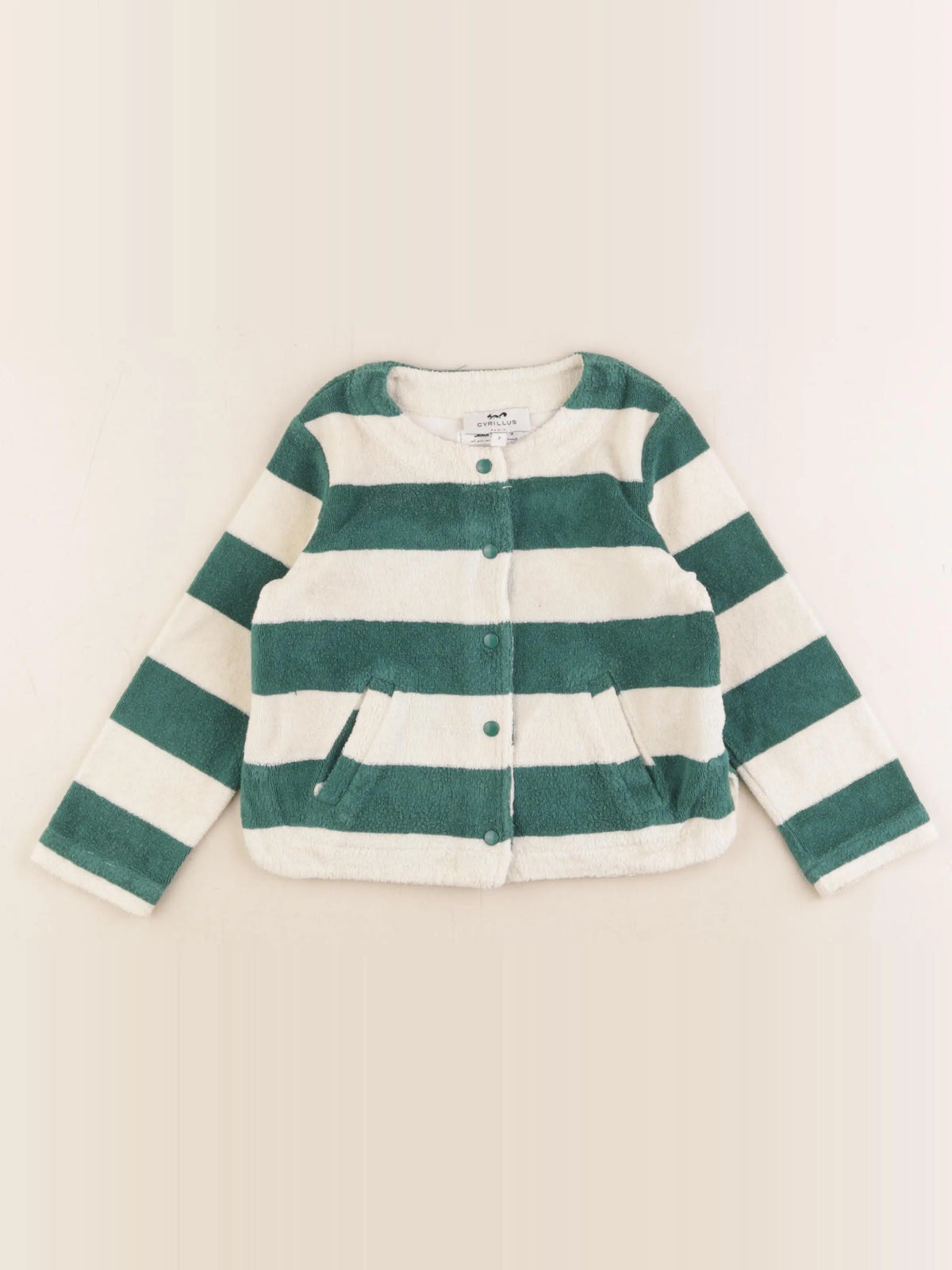 Cyrillus - sweat blanc, vert - 3 ans
