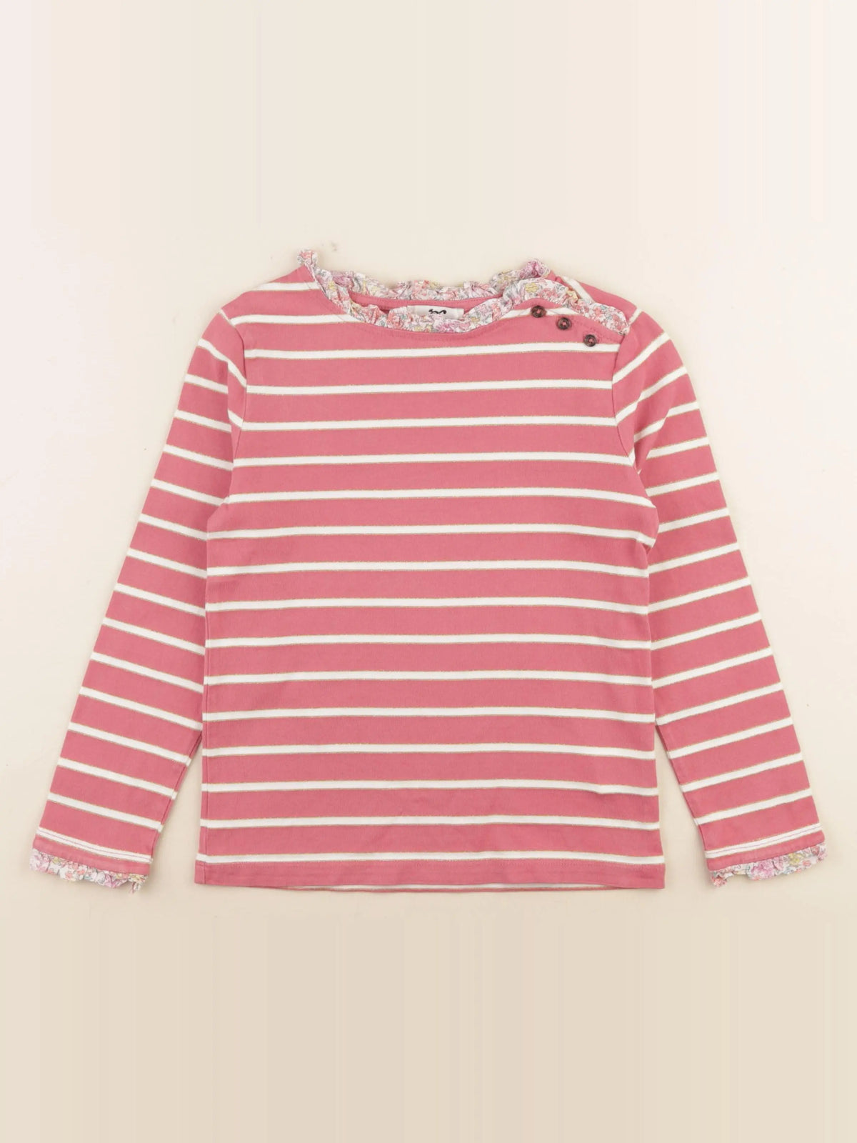 Cyrillus - tee-shirt rose, or - 8 ans