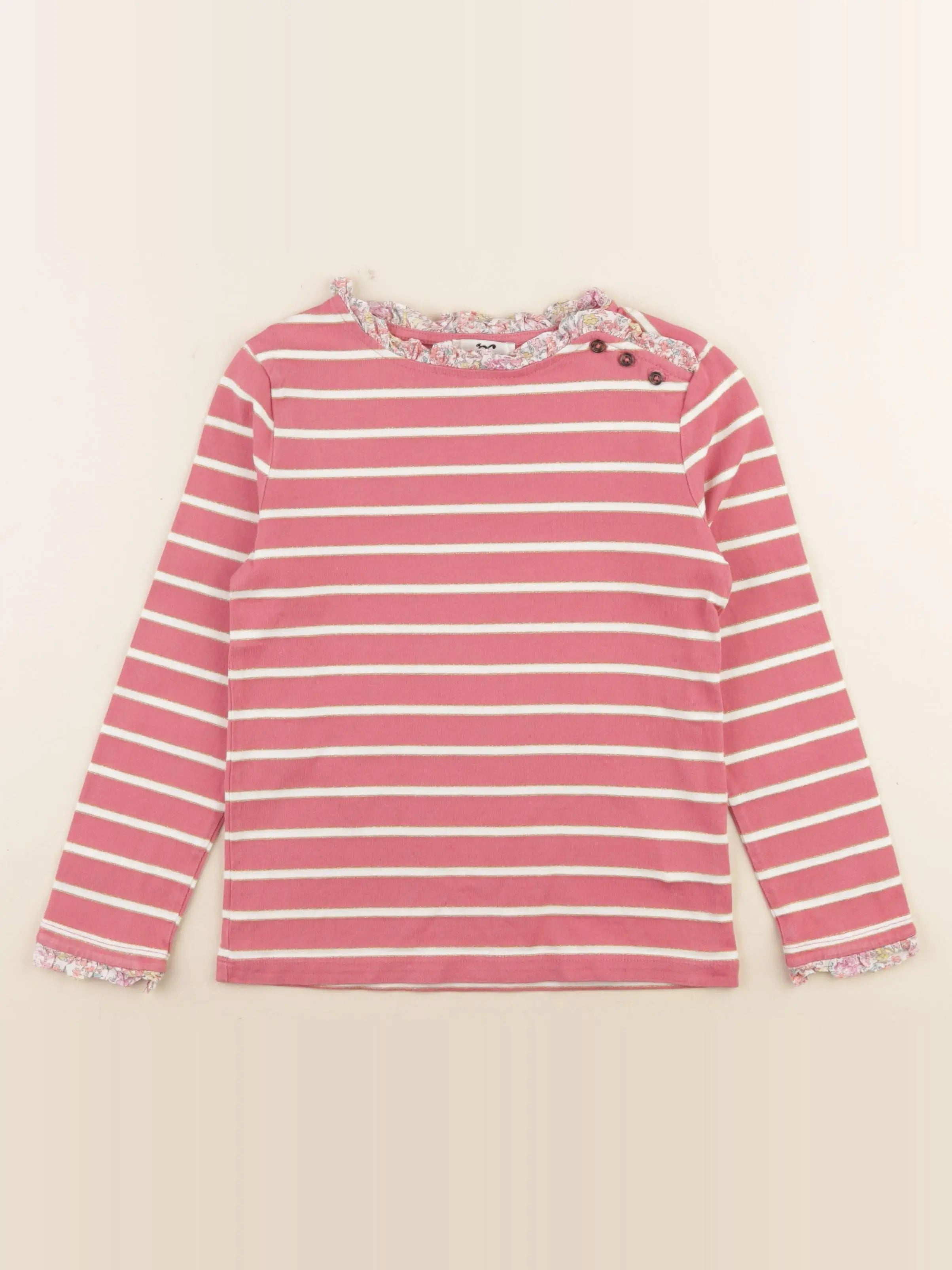 Cyrillus - tee-shirt rose, or - 8 ans