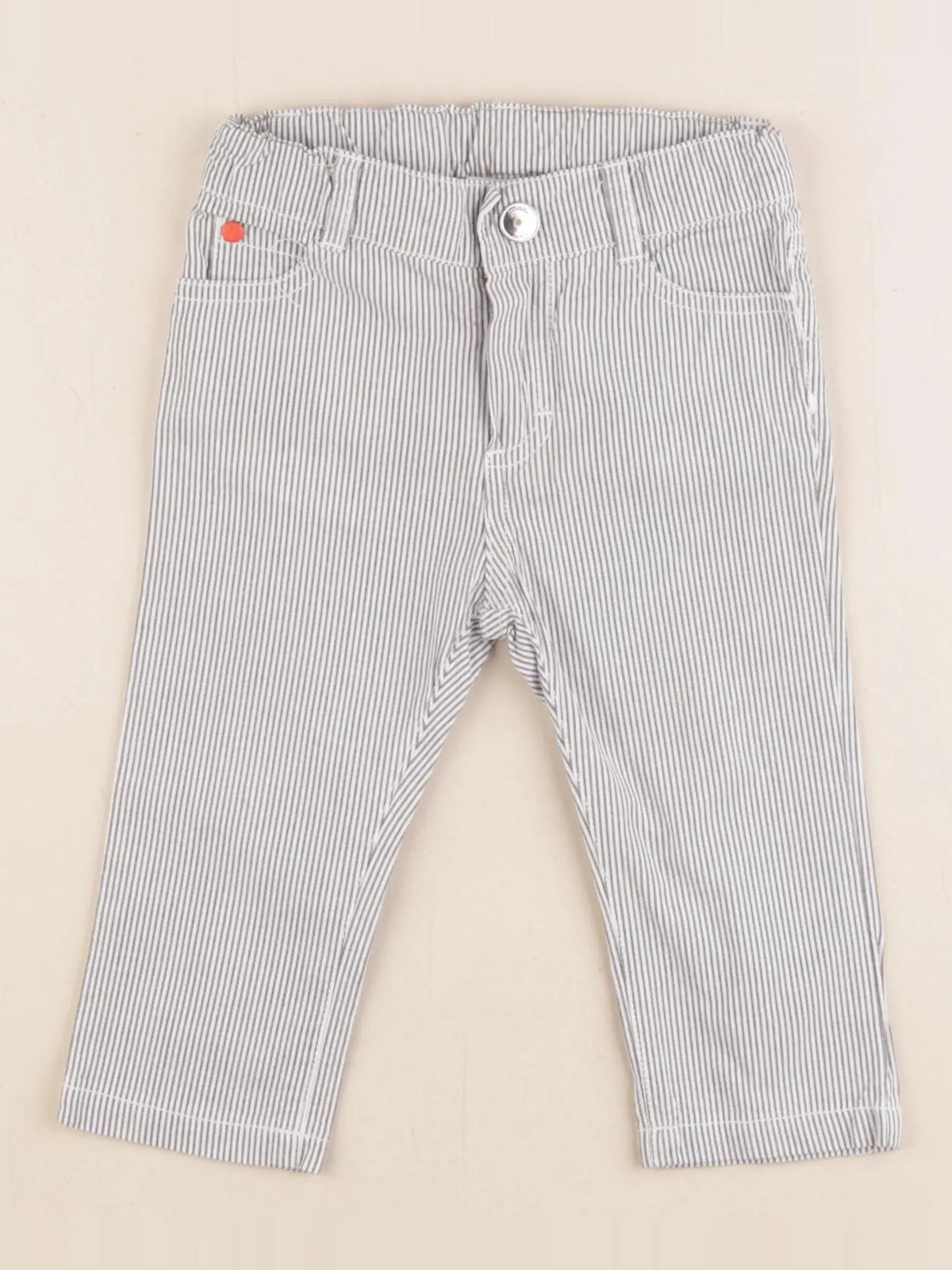Jacadi - pantalon blanc, bleu - 12 mois