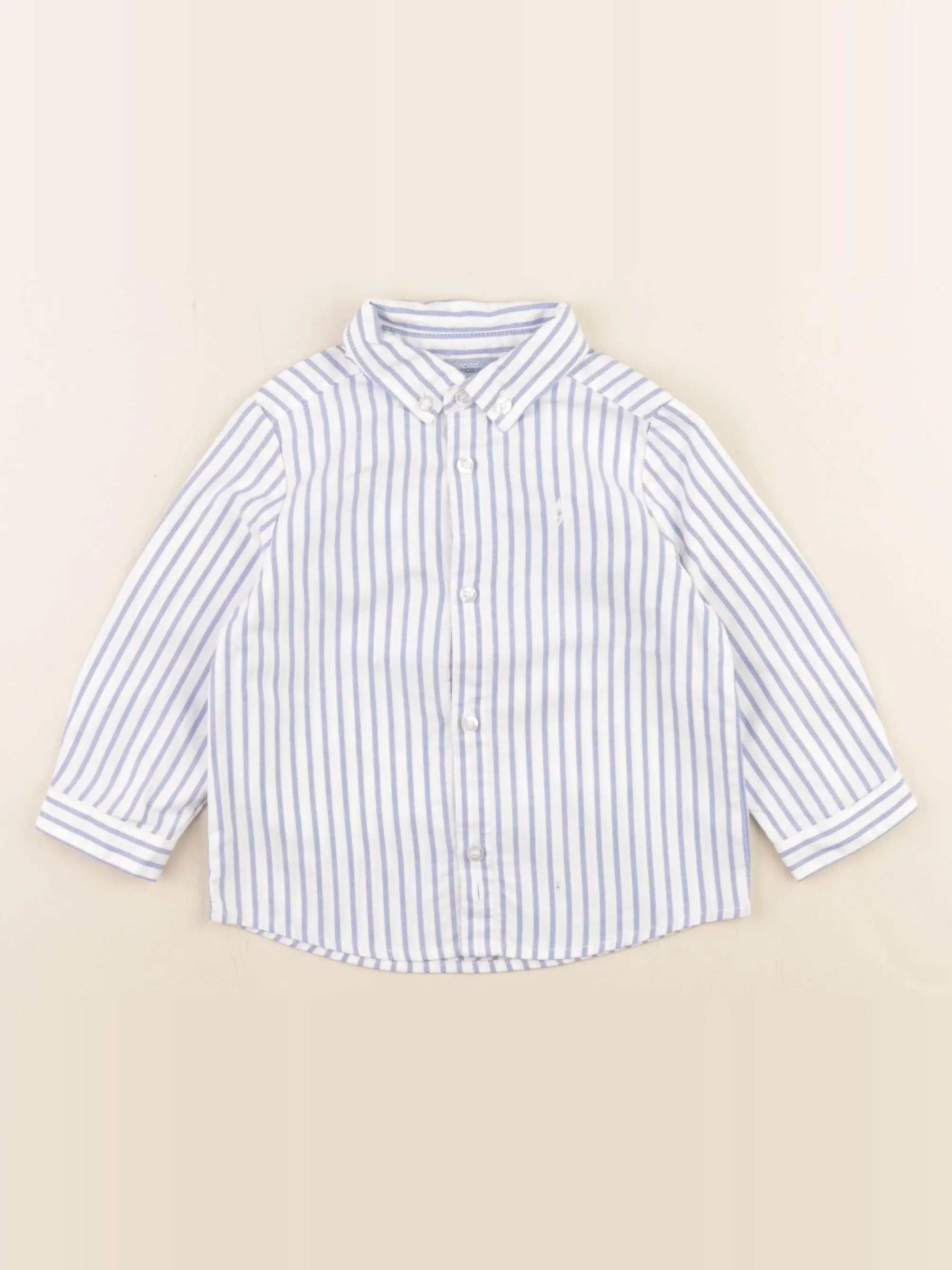 Jacadi - chemise blanc, bleu - 12 mois