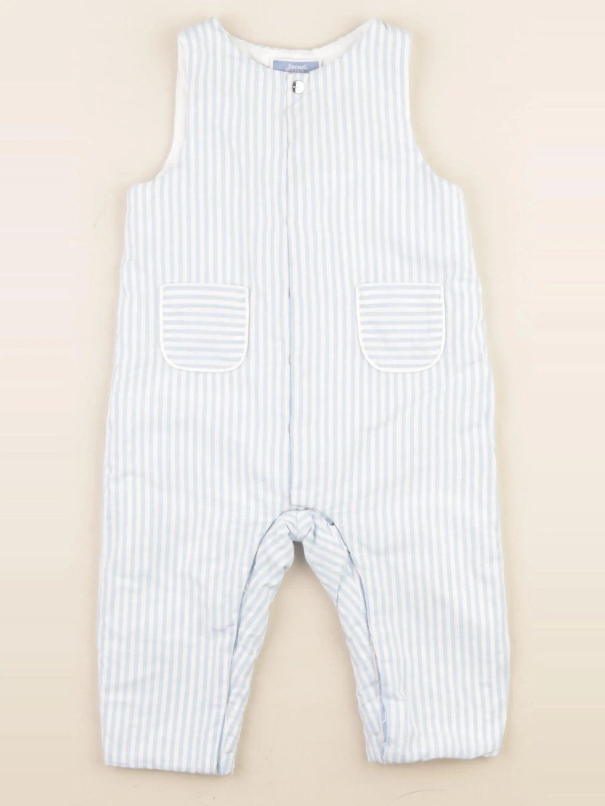 Jacadi - combinaison doublé blanc, bleu - 12 mois