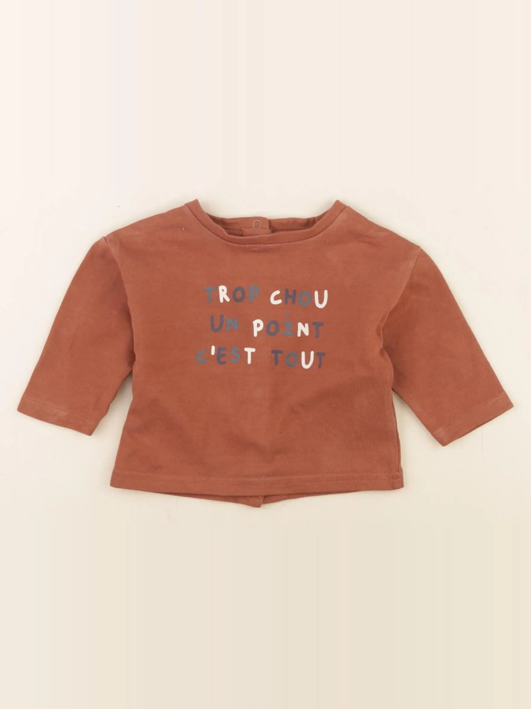Vertbaudet - tee-shirt marron - 3 mois