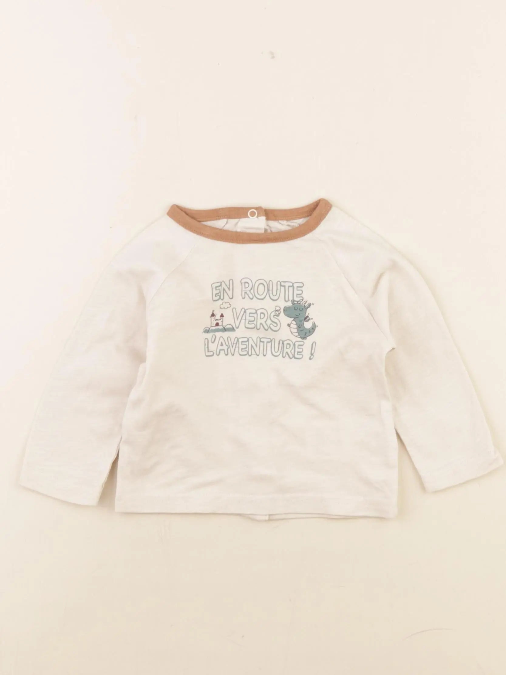 Vertbaudet - tee-shirt beige - 3 mois