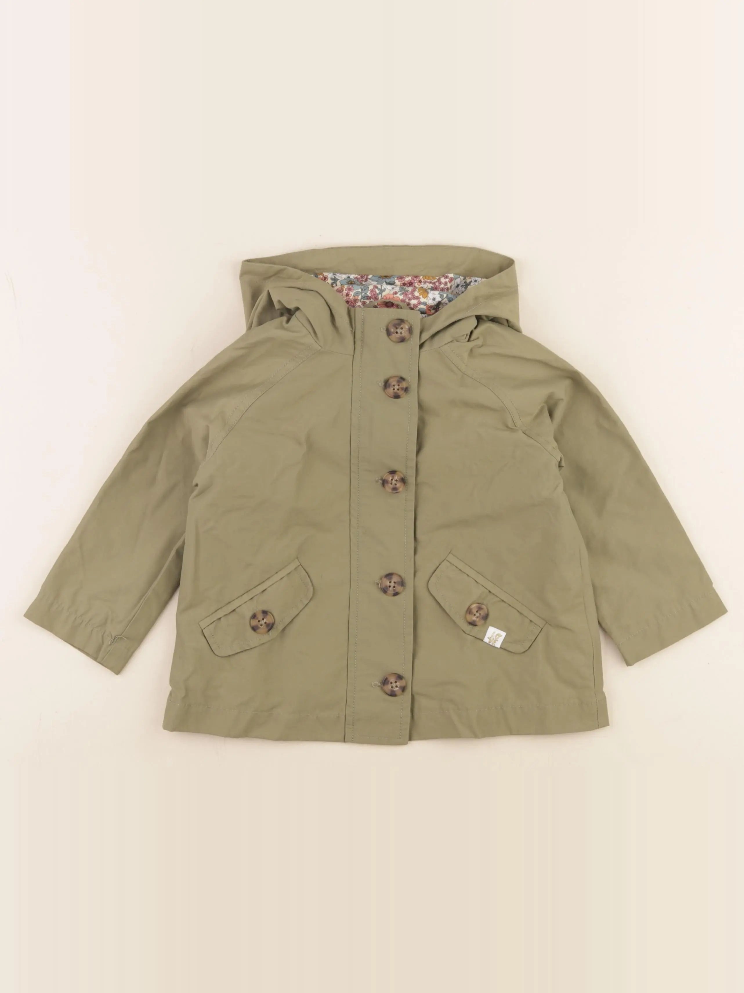 Vertbaudet - trench vert - 2 ans