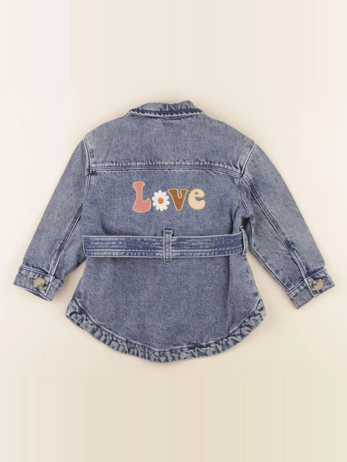 Vertbaudet - veste imprimé au dos bleu - 3 ans