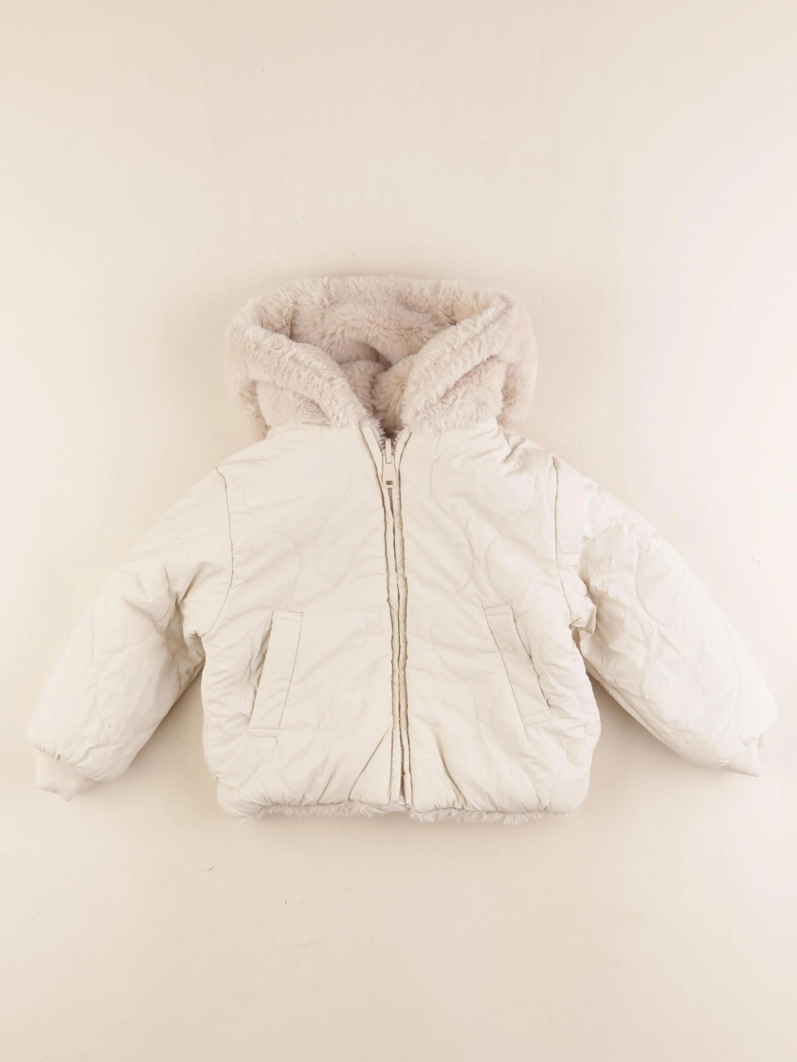 Zara - veste réversible beige - 18/24 mois