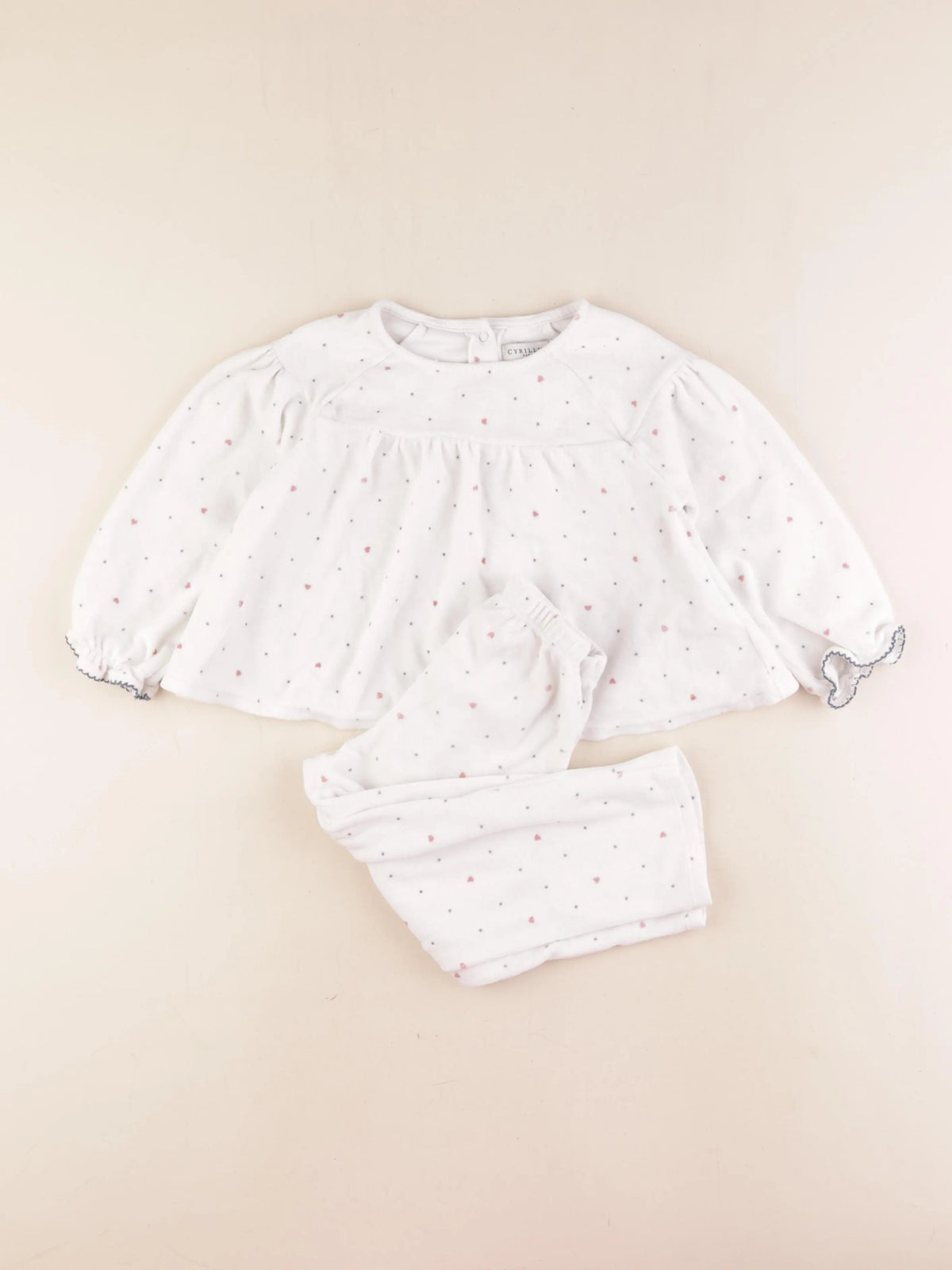 Cyrillus - pyjama velours blanc - 3 ans