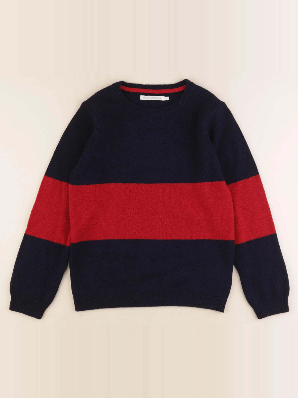 Monoprix - pull bleu, rouge - 10 ans