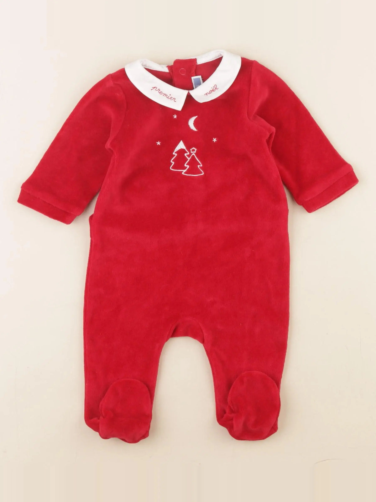 Jacadi - pyjama velours rouge - 3 mois