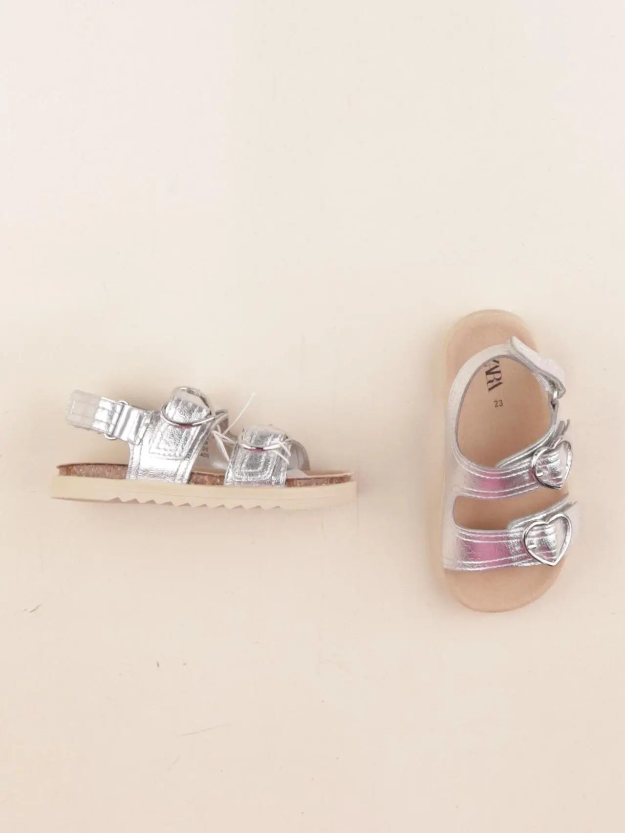 Zara - sandales argent, gris - pointure 23