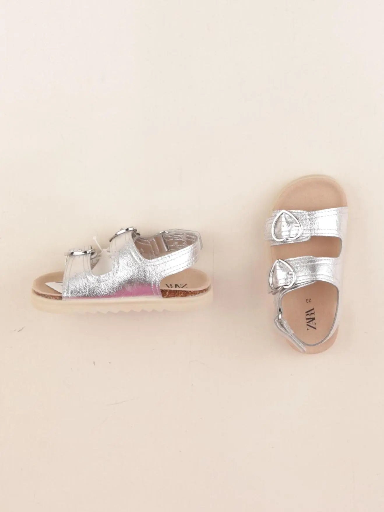 Zara - sandales argent, gris - pointure 23