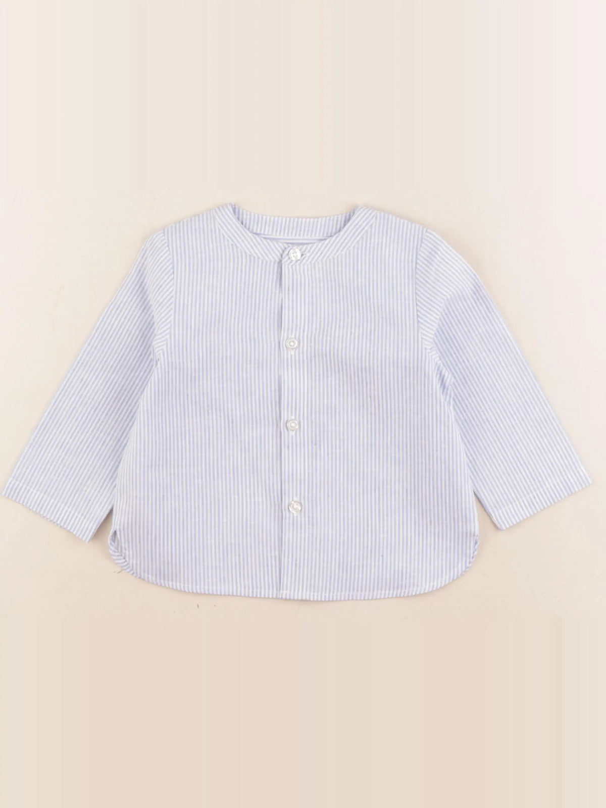 Cyrillus - chemise bleu, blanc - 12 mois