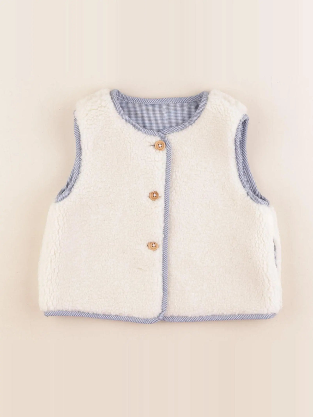 Cyrillus - gilet réversible bleu, blanc - 12 mois