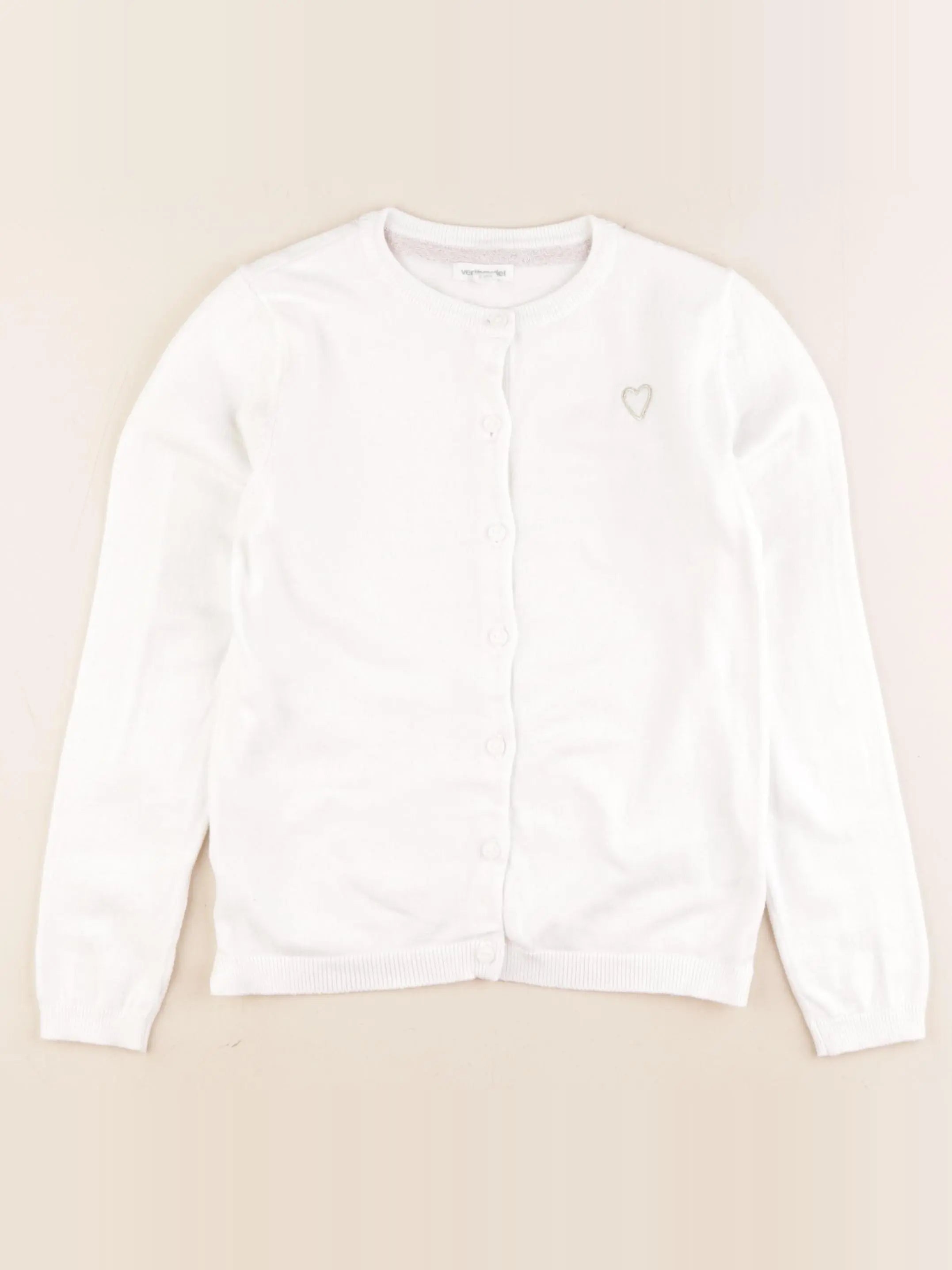 Vertbaudet - gilet blanc - 8 ans