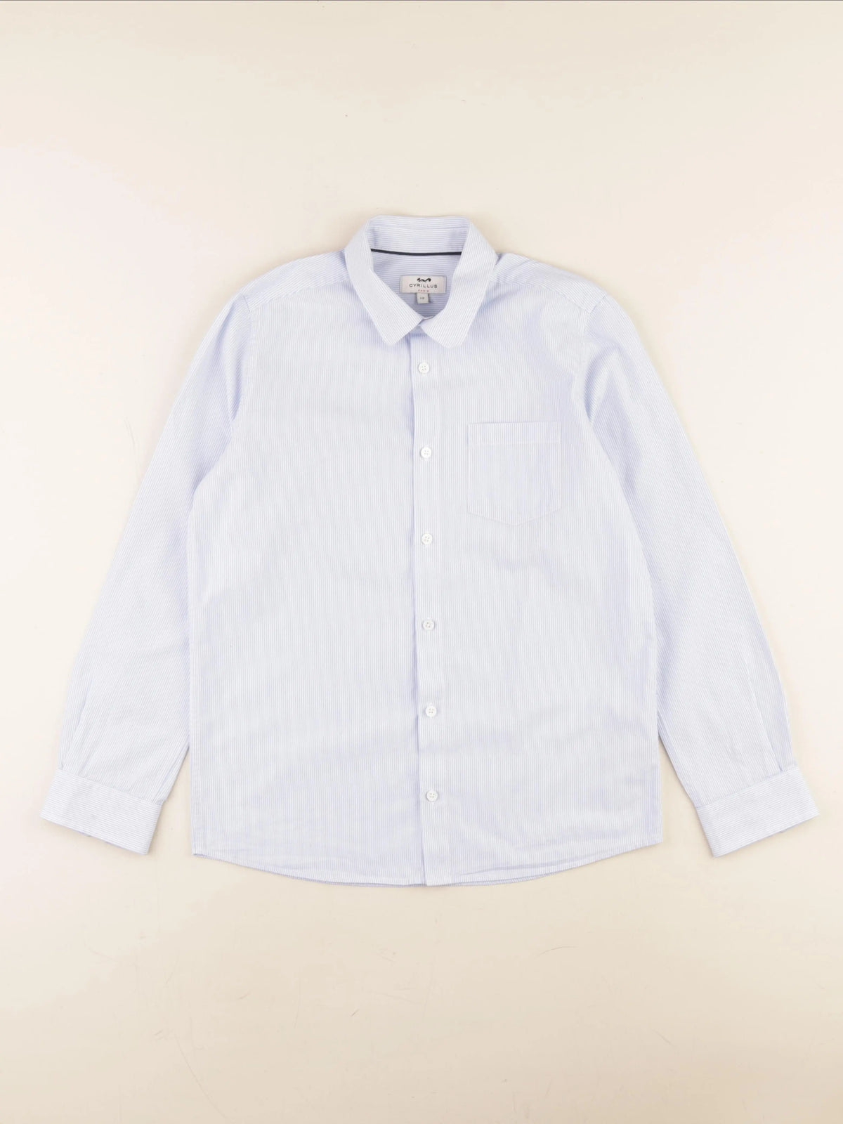 Cyrillus - chemise bleu, blanc - 12 ans