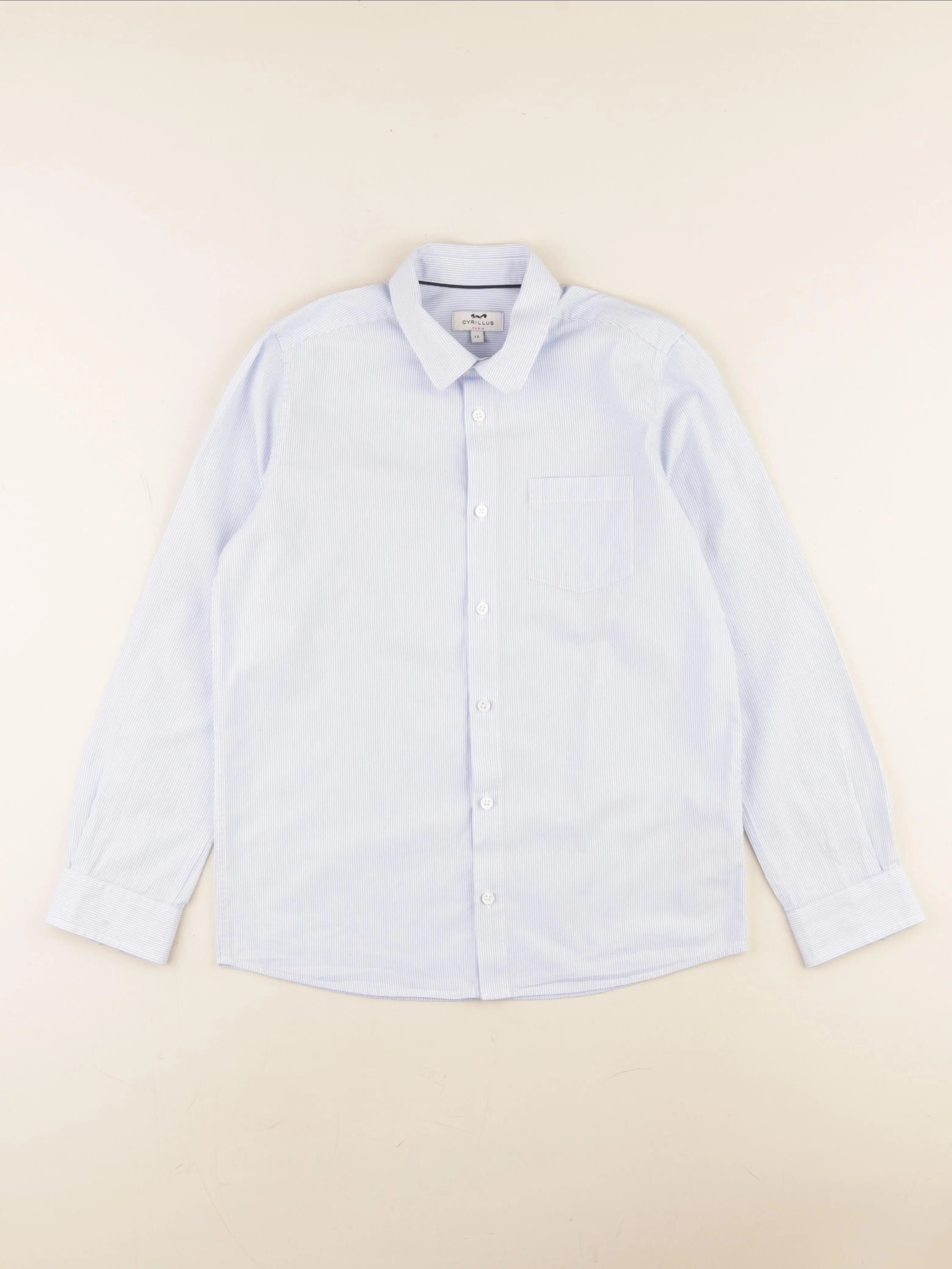 Cyrillus - chemise bleu, blanc - 12 ans