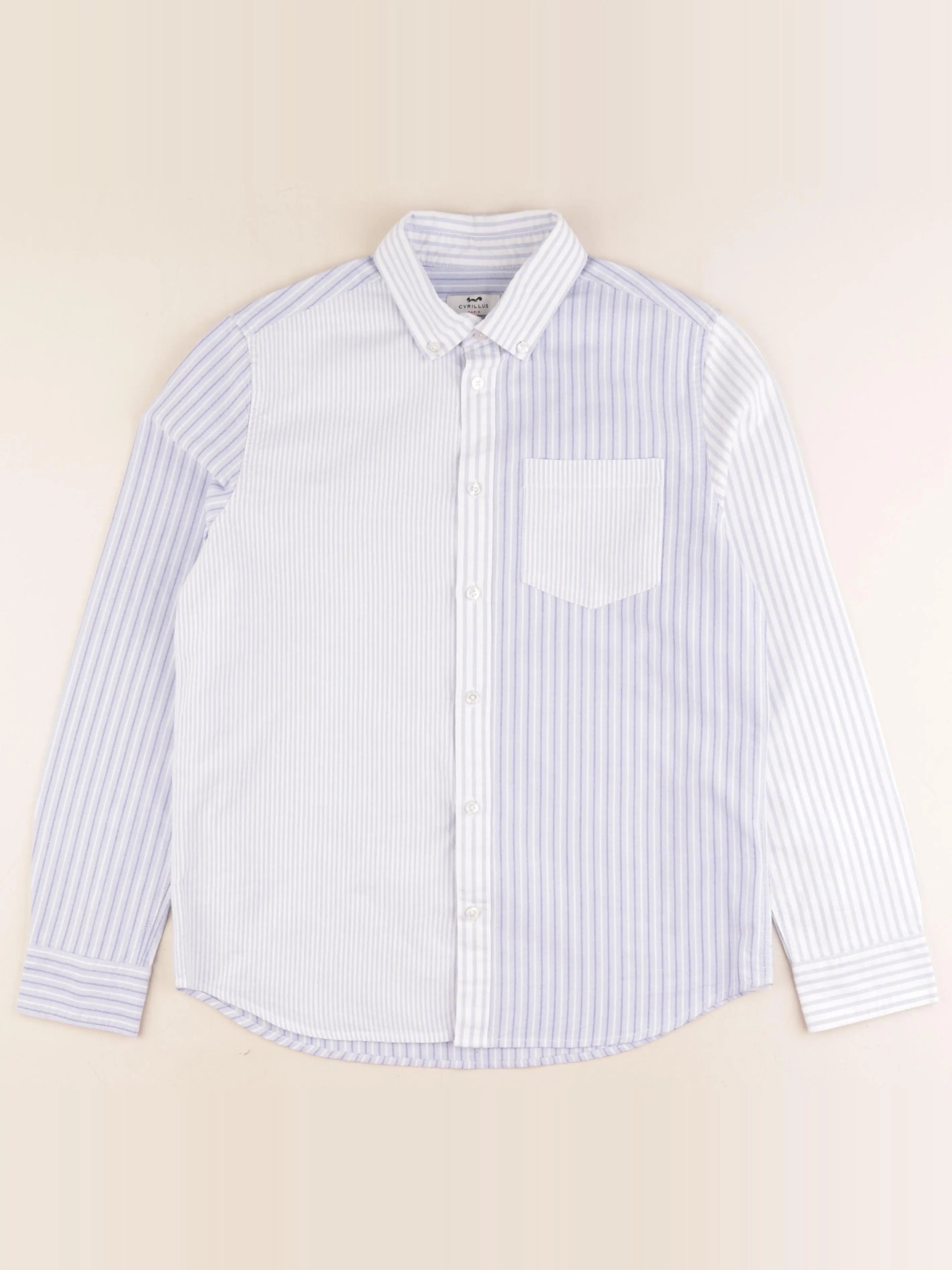 Cyrillus - chemise blanc, bleu - 14 ans