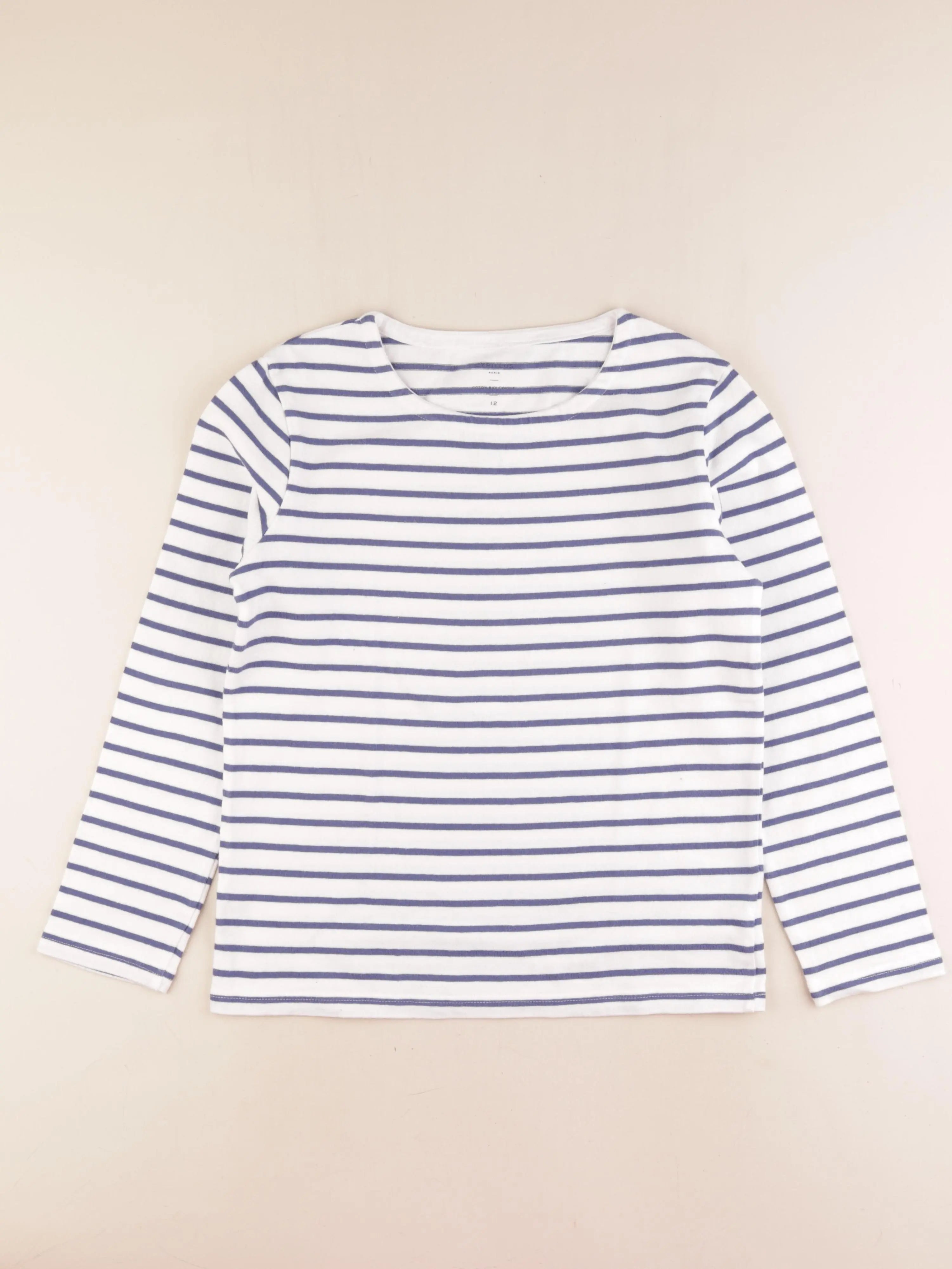 Cyrillus - tee-shirt bleu, blanc - 12 ans