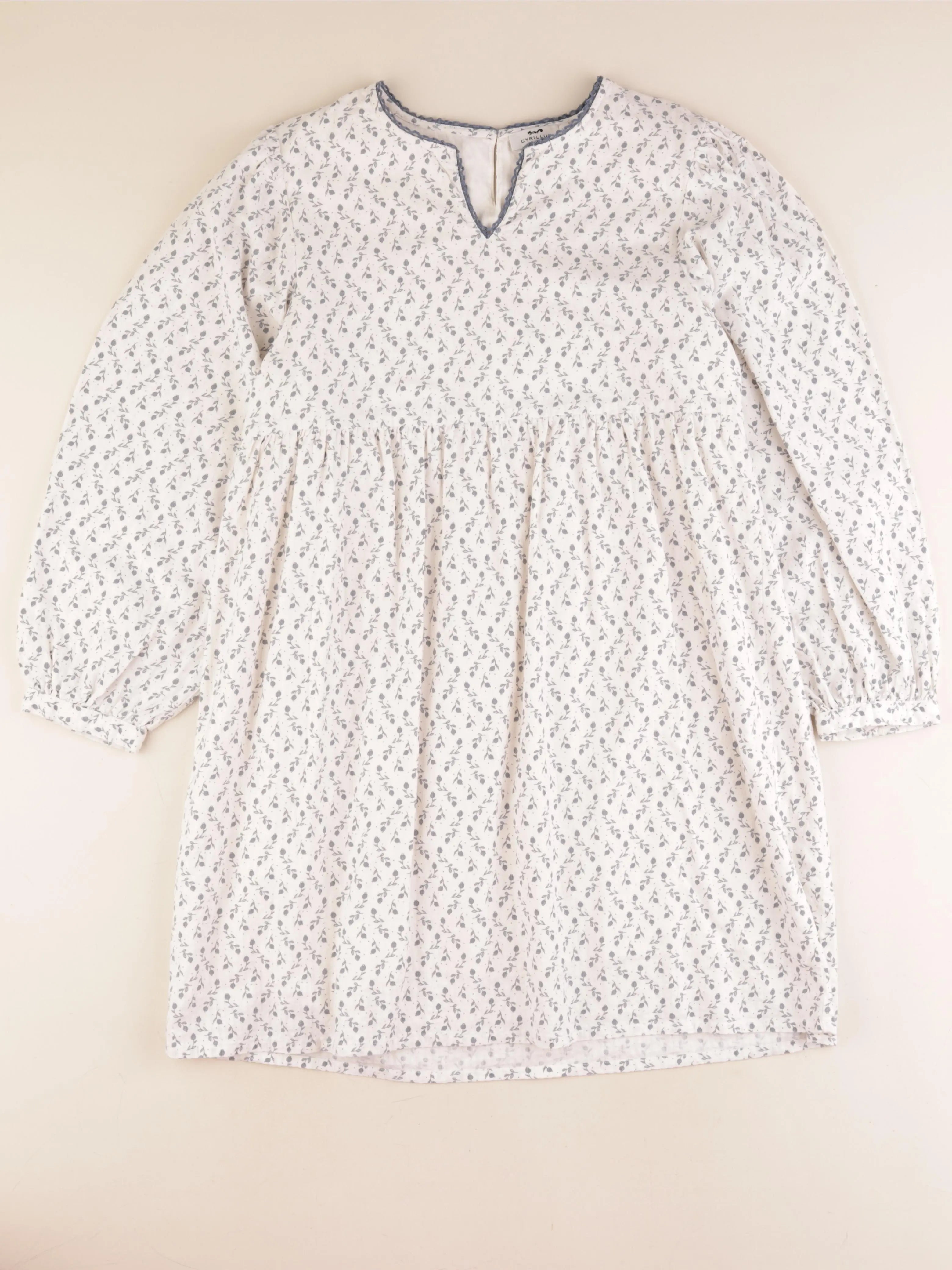 Cyrillus - robe blanc, bleu - 14 ans