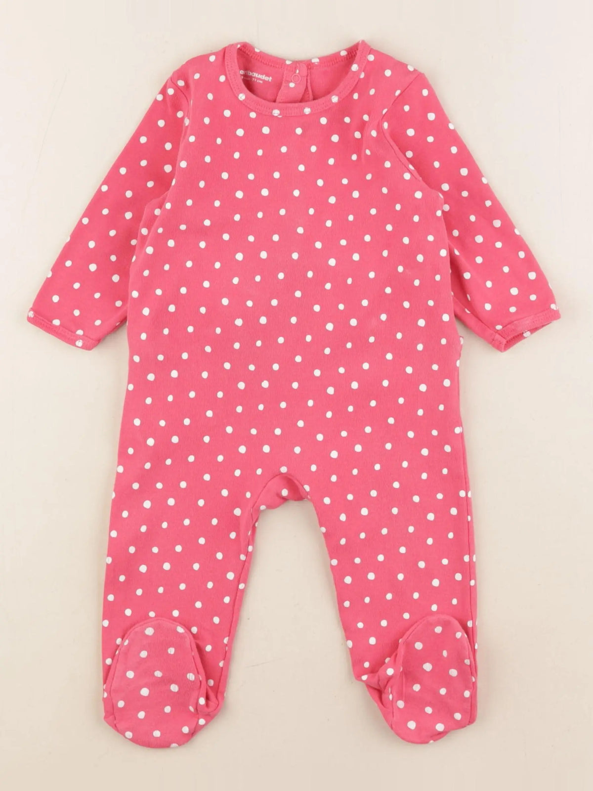 Vertbaudet - pyjama coton rose - 9 mois