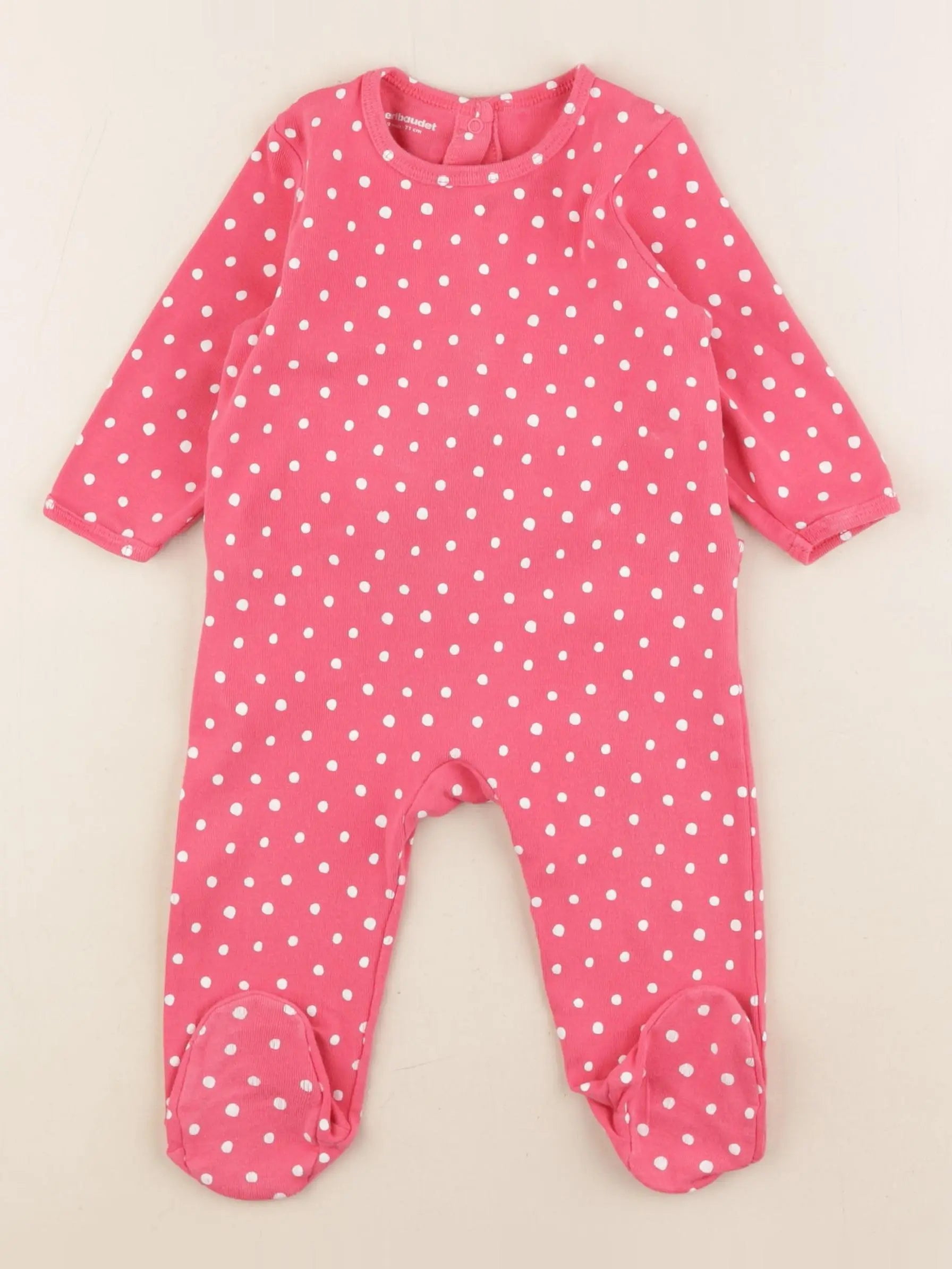 Vertbaudet - pyjama coton rose - 9 mois