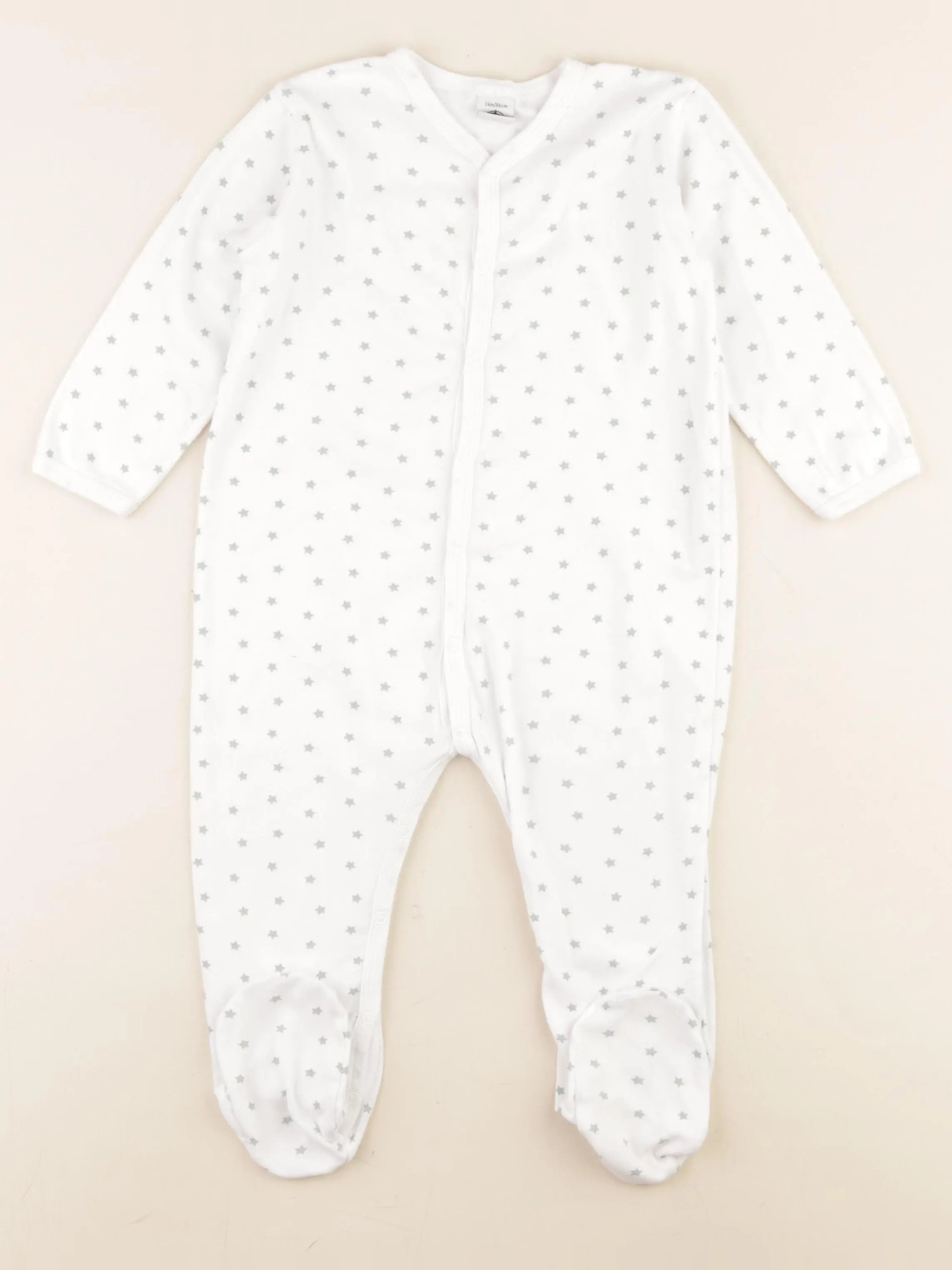 Petit Bateau - pyjama coton blanc, vert - 24 mois