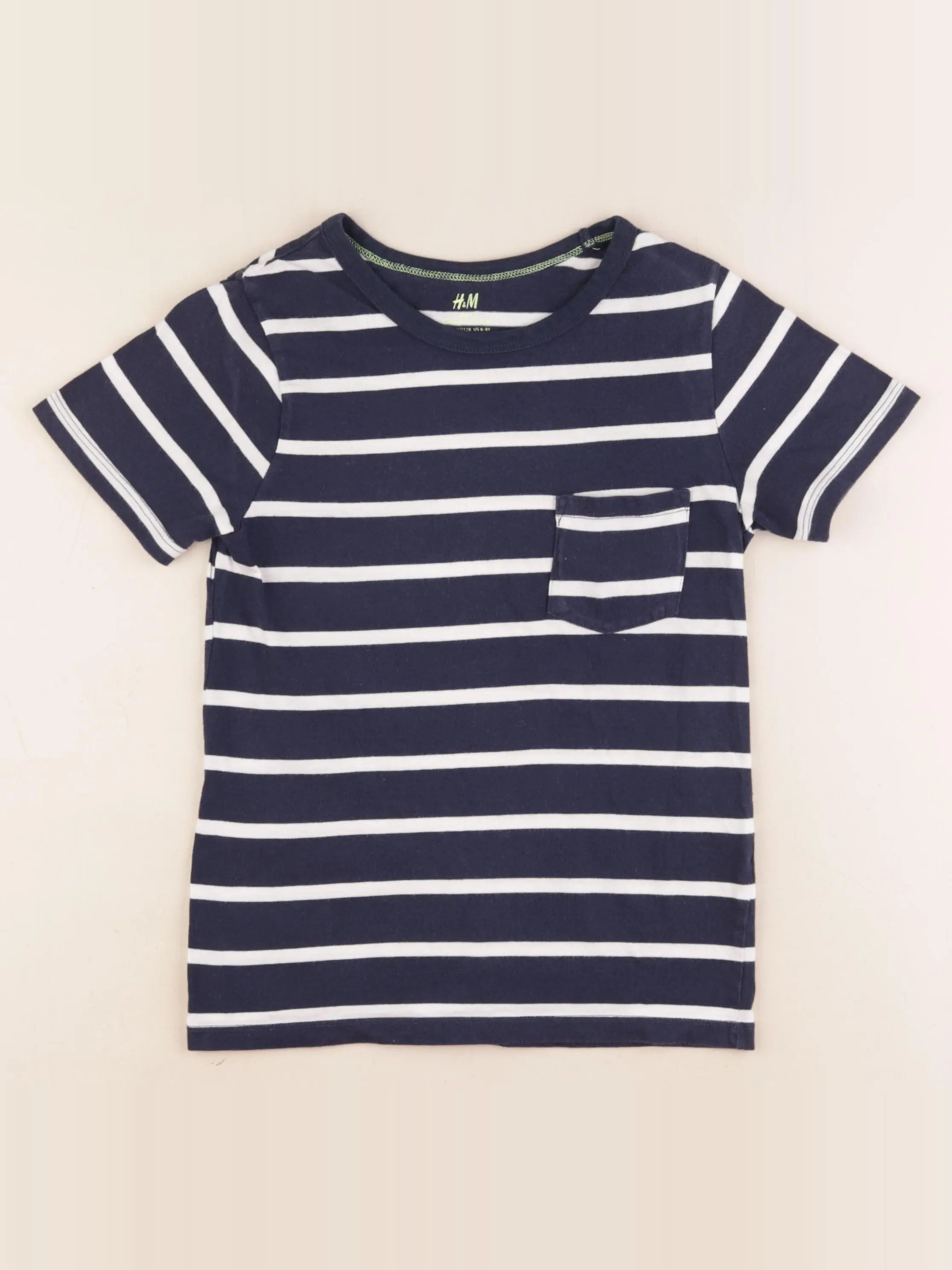 H&M - tee-shirt bleu - 6/8 ans