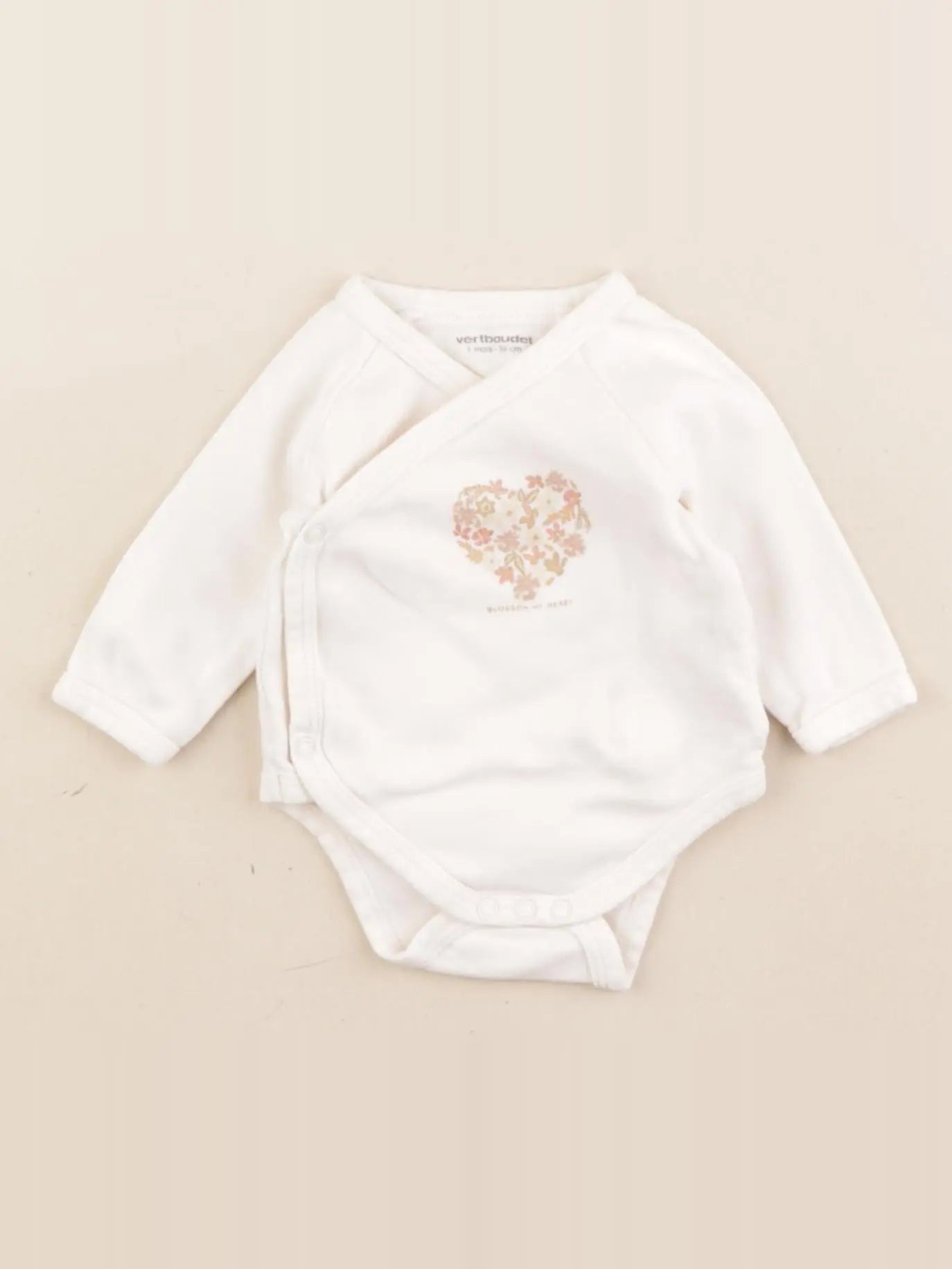 Vertbaudet - body blanc - 1 mois