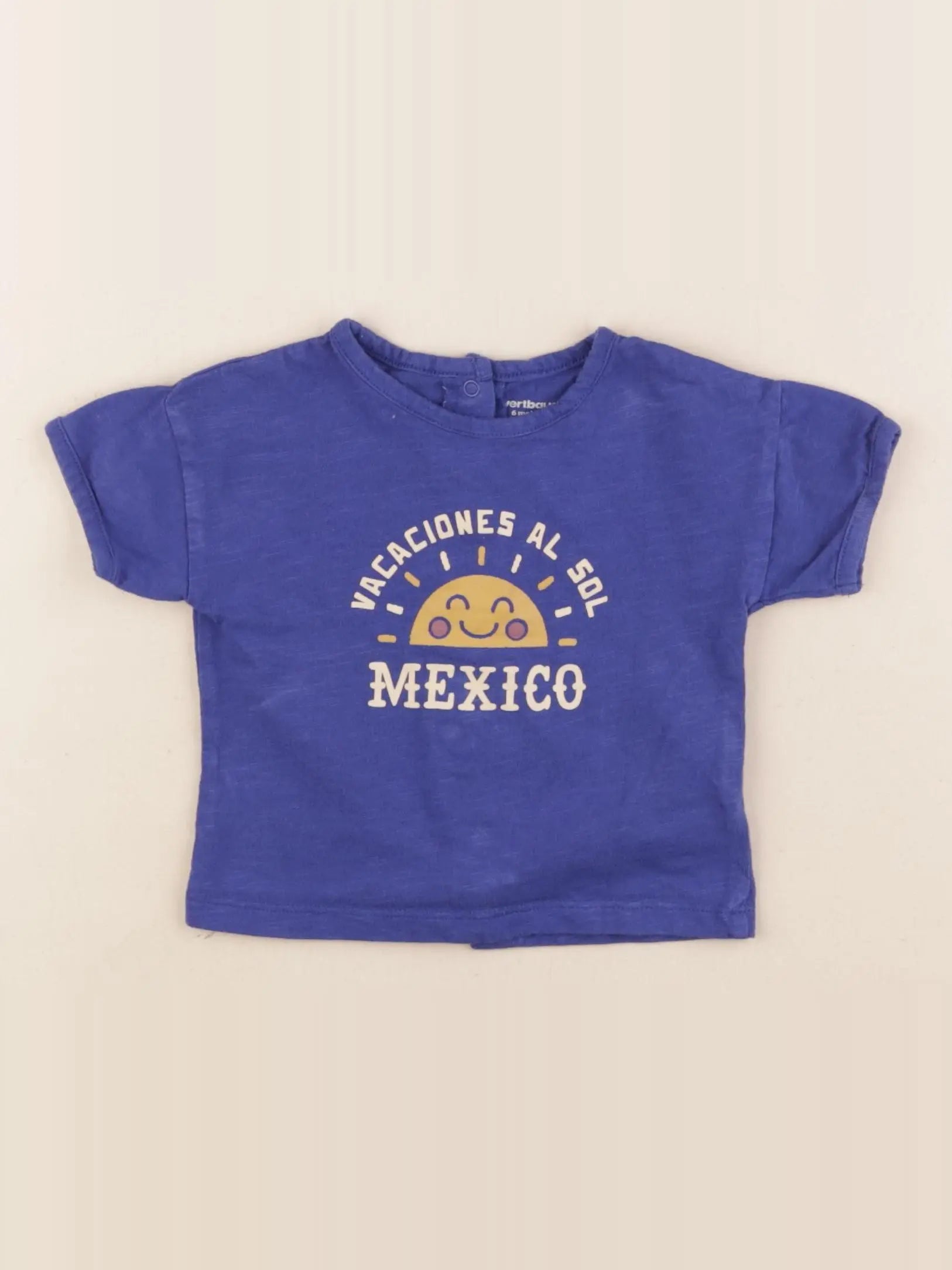 Vertbaudet - tee-shirt bleu - 6 mois
