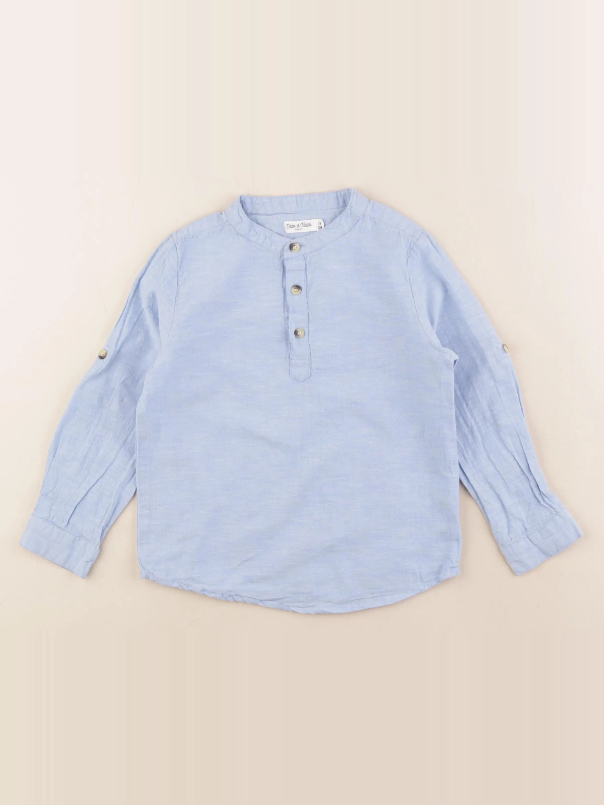 Eden & Victor - chemise bleu - 4 ans