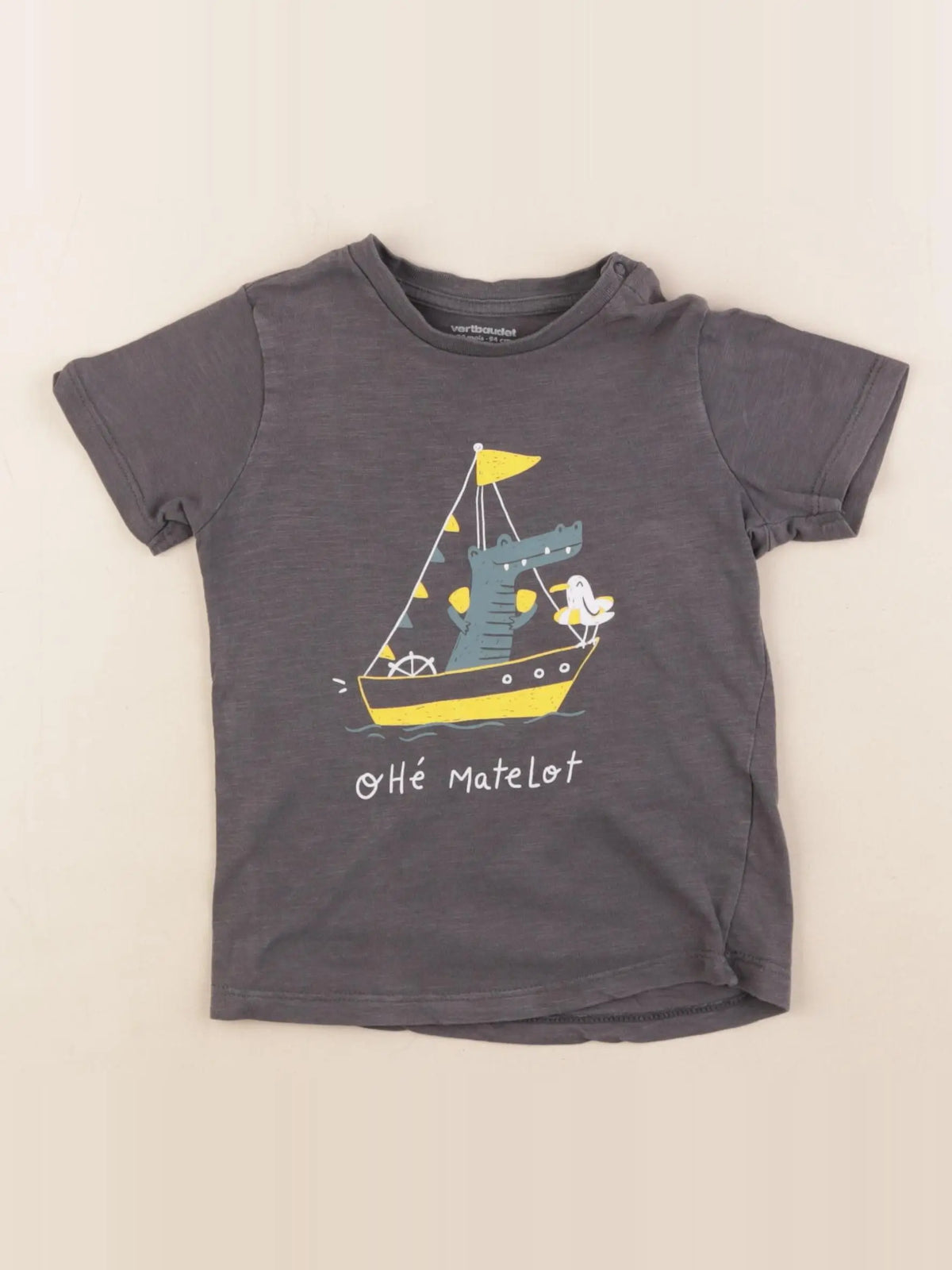 Vertbaudet - tee-shirt taupe - 36 mois
