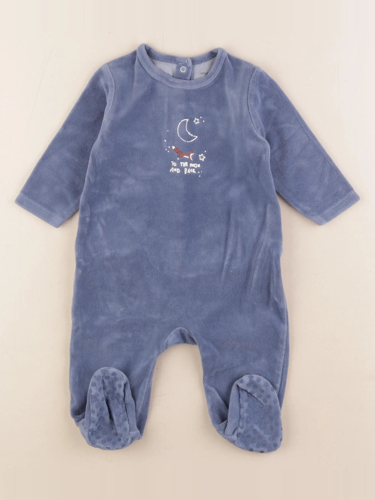 Vertbaudet - pyjama velours bleu - 9 mois
