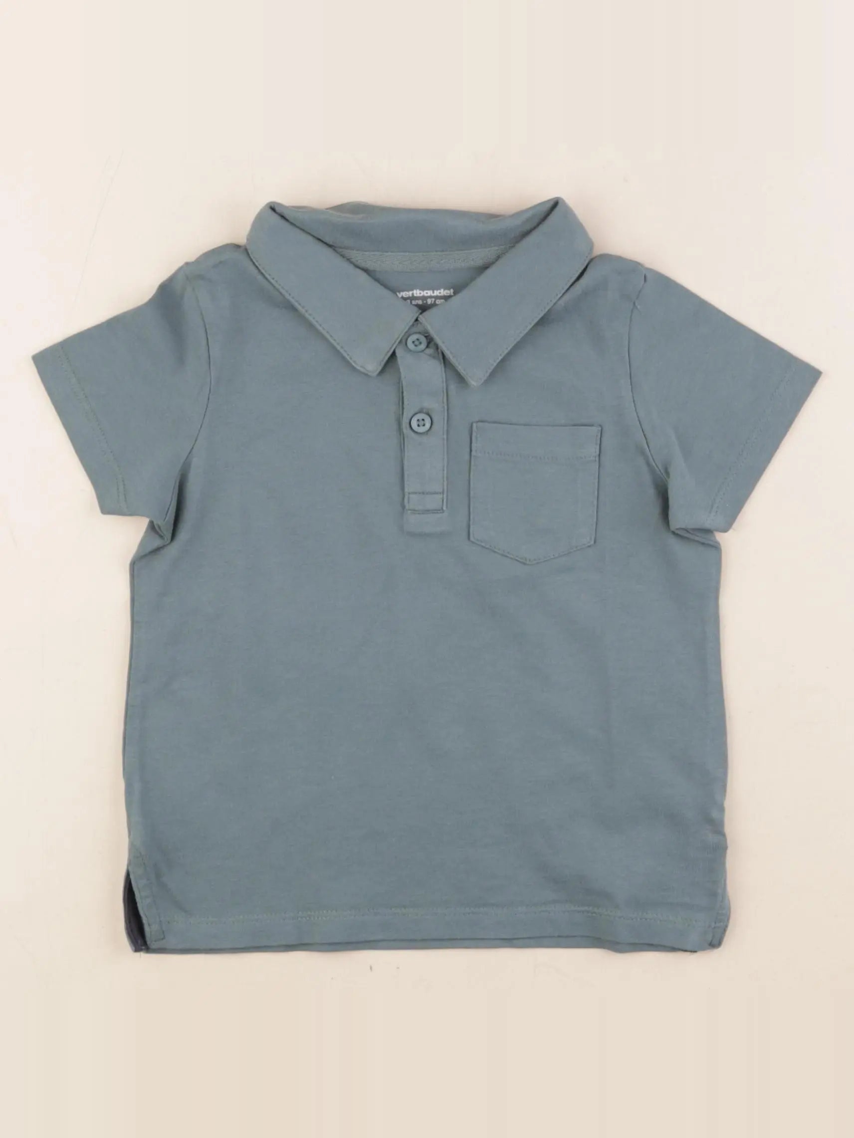Vertbaudet - polo vert - 3 ans