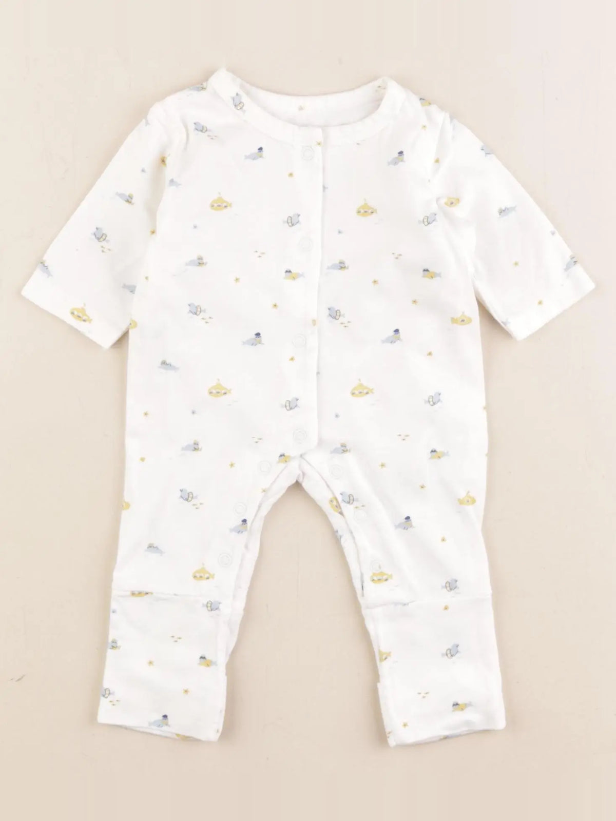 Vertbaudet - pyjama coton blanc - 0 mois