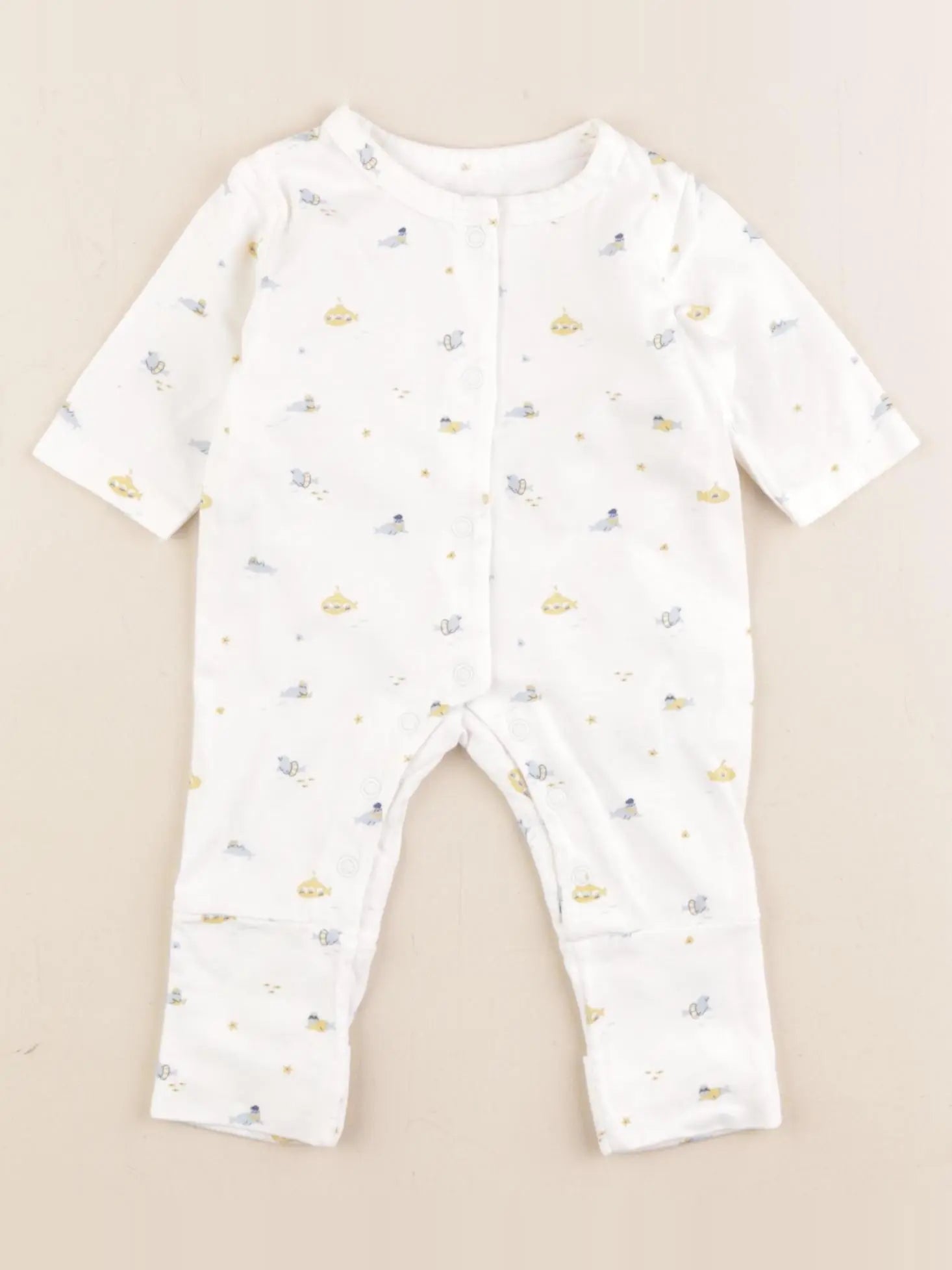 Vertbaudet - pyjama coton blanc - 0 mois