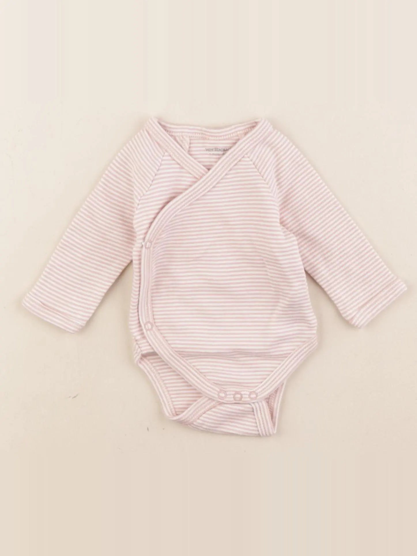 Vertbaudet - body rose, blanc - 1 mois