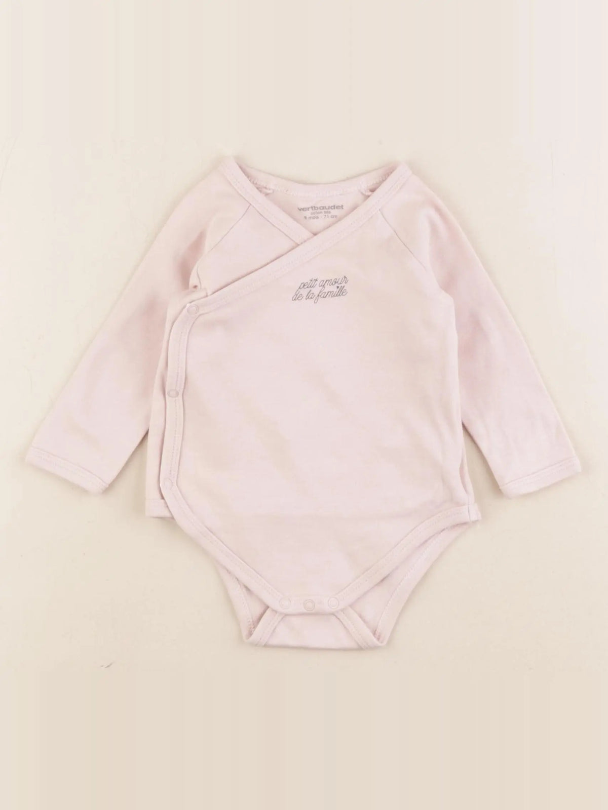 Vertbaudet - body rose - 9 mois
