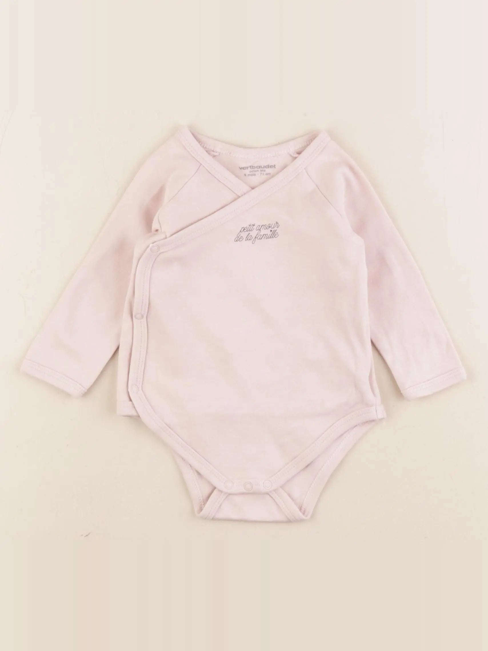 Vertbaudet - body rose - 9 mois