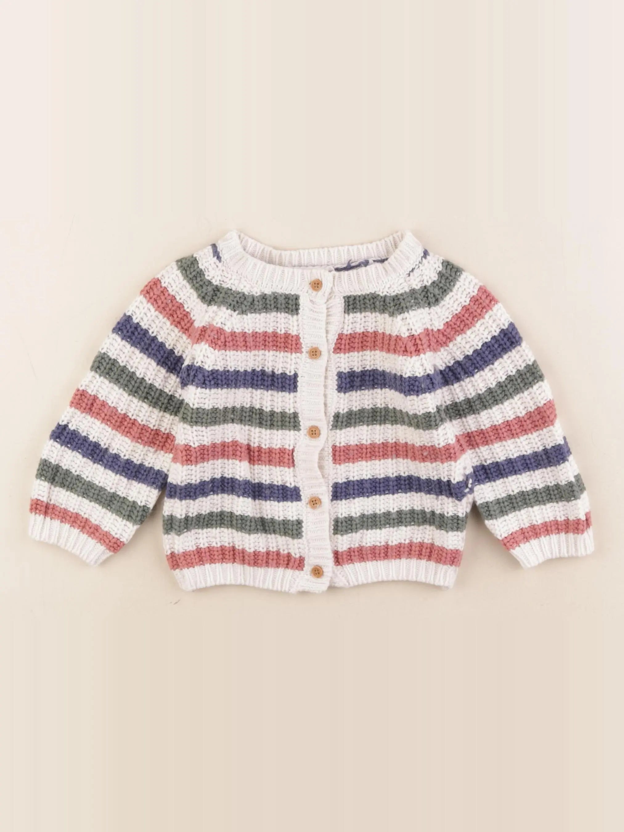 Boutchou - gilet multicolore - 12 mois