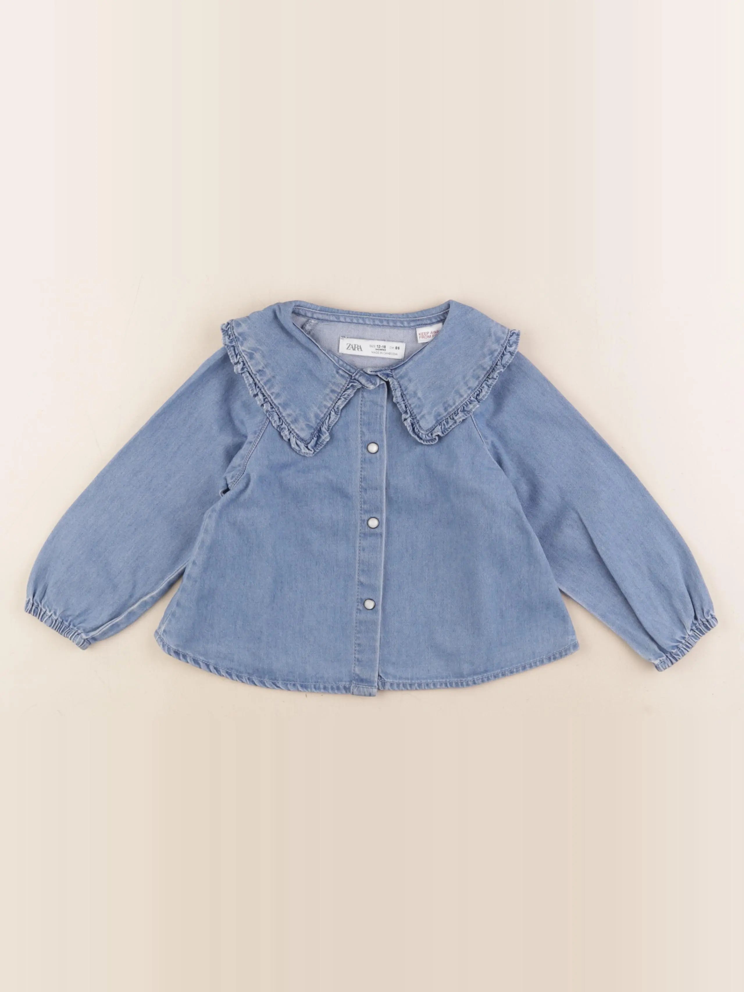 Zara - blouse bleu - 12/18 mois