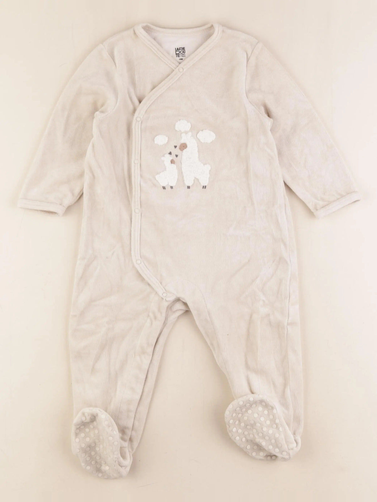 La Redoute - pyjama velours beige - 18 mois